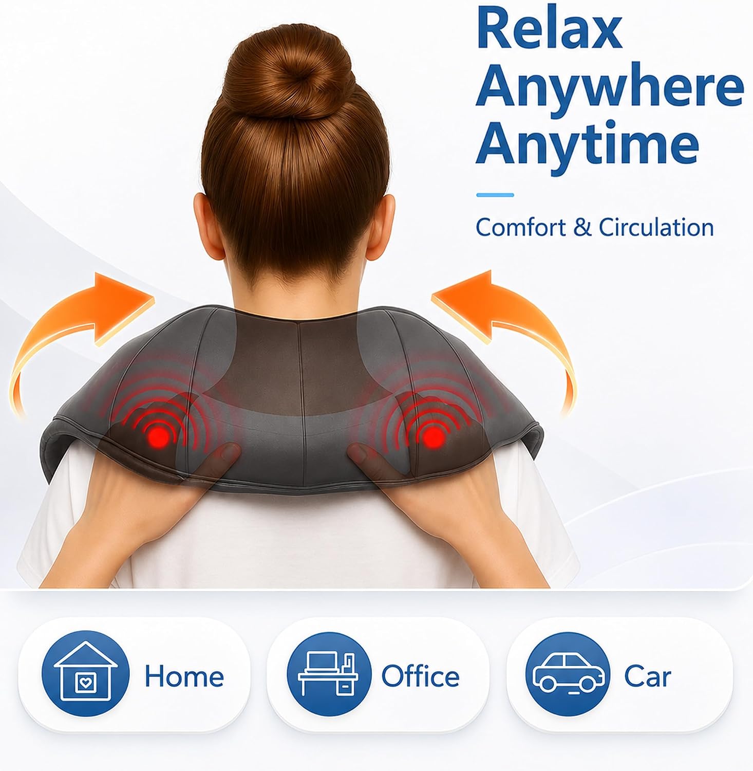 Neck Massager for Pain Relief Deep Tissue with Heat, Gifts for Women Men | Shiatsu Back and Shoulder Massage, Mothers Day Gifts for Mom Wife, Christmas, Fathers Day Dad Gifts for Husband, NOT Cordless - Image 5