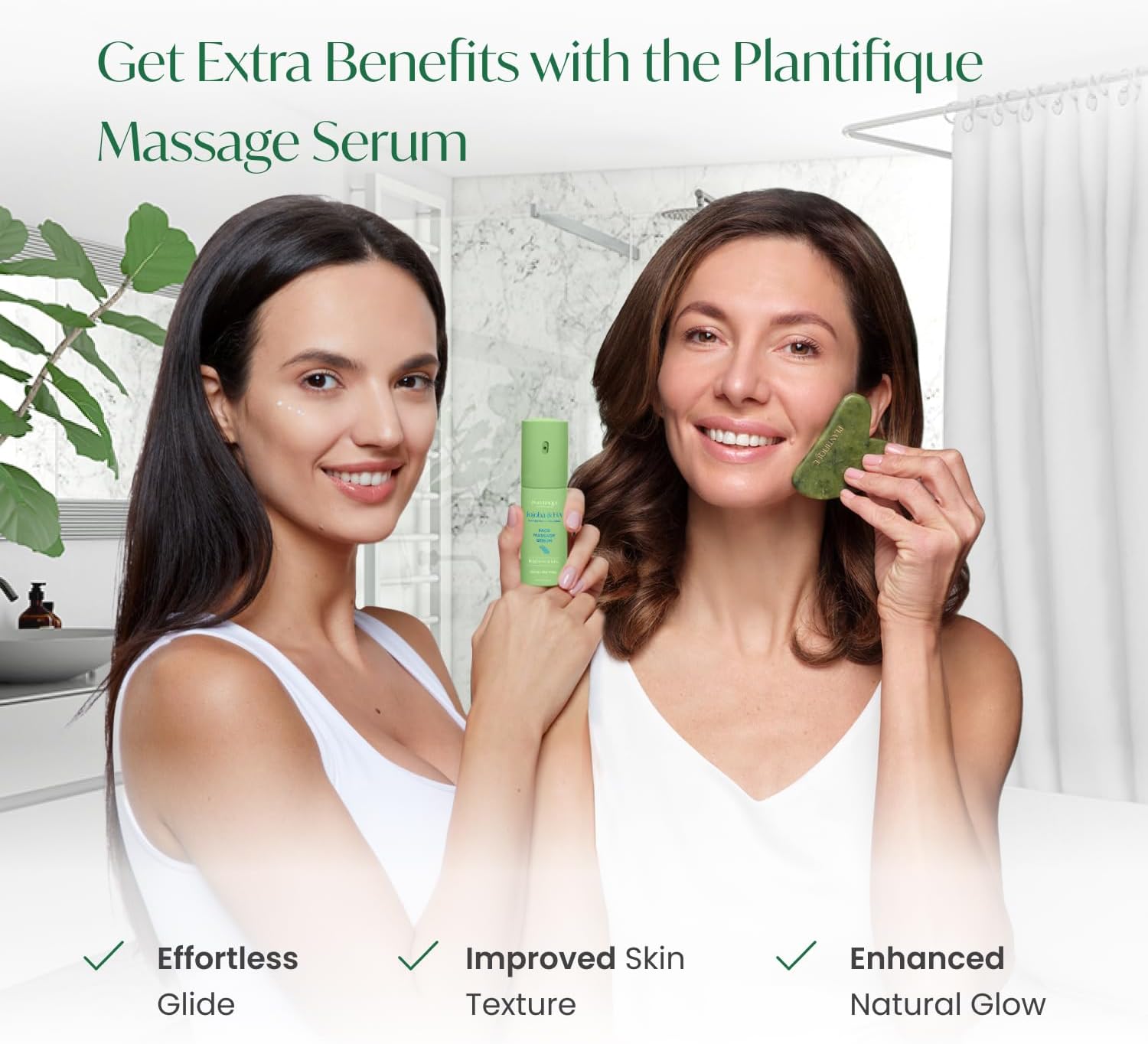 PLANTIFIQUE Jade Gua Sha Facial Tools - Lymphatic Drainage Face Massager | Guasha Tool for Face Sculpting & Jawline Shaper - Skincare Gift - Reduces Puffiness & Relieves Tension - Image 6