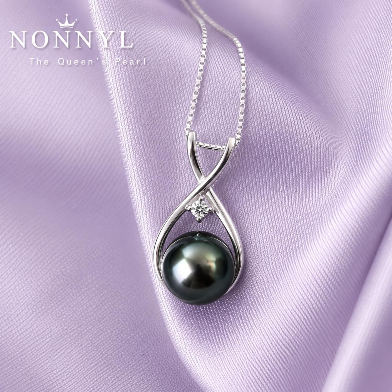 NONNYL Gifts for Wife Women Anniversary-Tahitian Black Pearl Necklace-Mom Girlfriend Her Fine Jewelry Mothers Day Valentines Christmas Birthdays Gift - Image 2