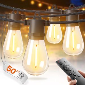 addlon 50FT LED Outdoor String Ligh...
