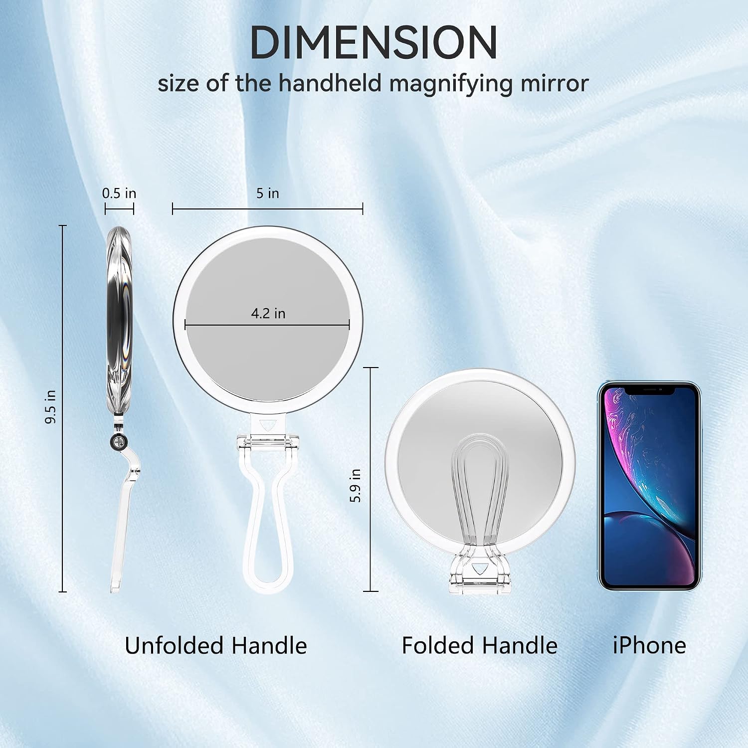 30X Magnifying Mirror for Travel with Handle, Double-Sided 1X/30X Magnification Hand Mirror for Makeup,Travel Mirror for Desk 5 Inches - Image 5