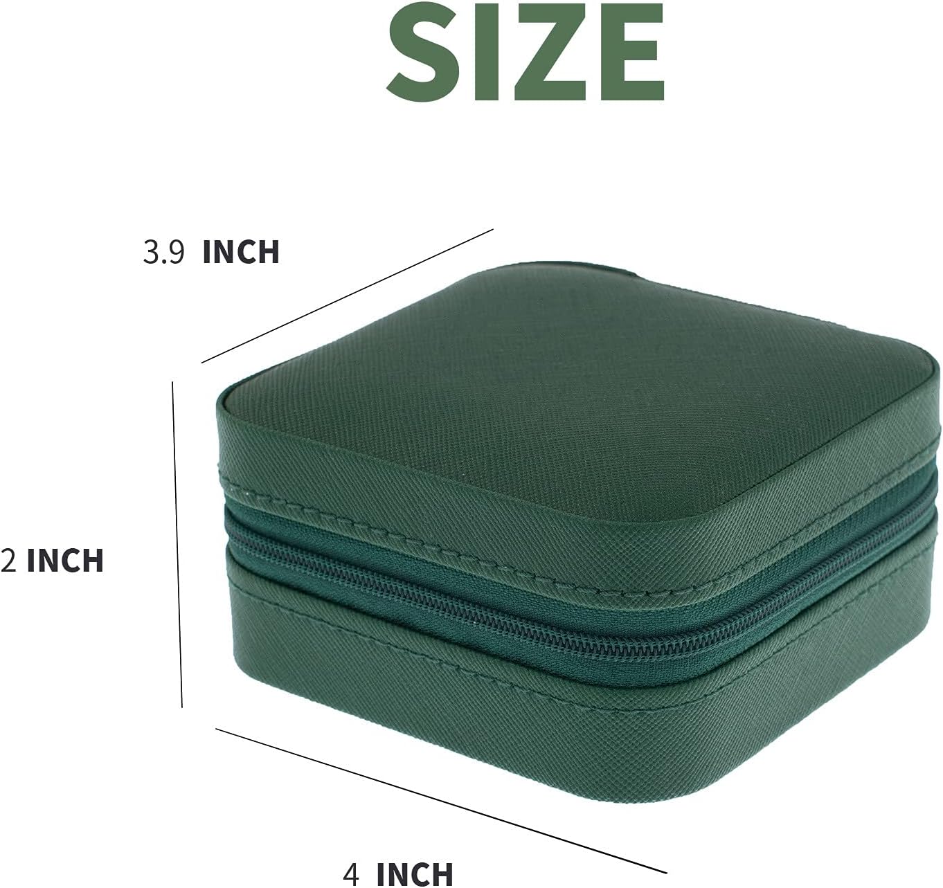KElofoN Travel jewelry case Travel jewelry box Travel Jewelry Organizer Small box Gift for Girls Women with Mirror(Green) - Image 2