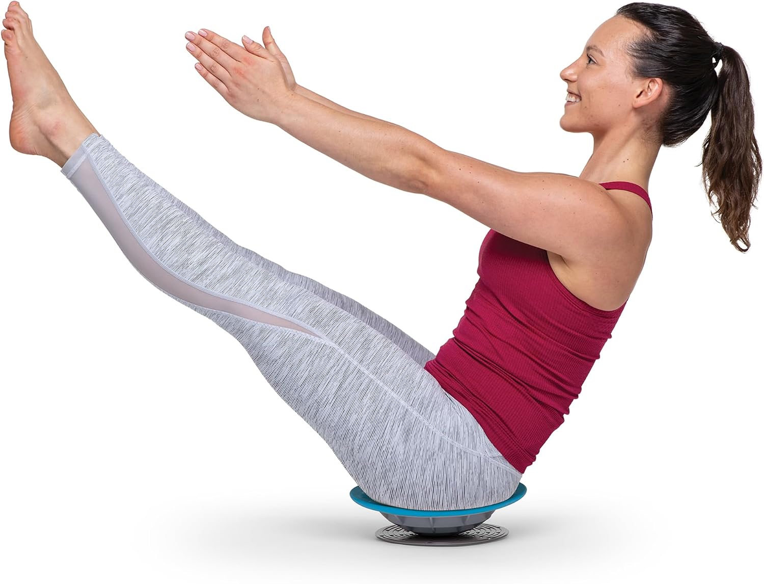 OPTP Pelvic Rocker Core Trainer, Pelvic Floor Training Disc, Blue, 3" x 11" | Core stability & pelvic floor training balance disc & base, hip mobility trainer, SI joint support, pelvic clock exercises - Image 6