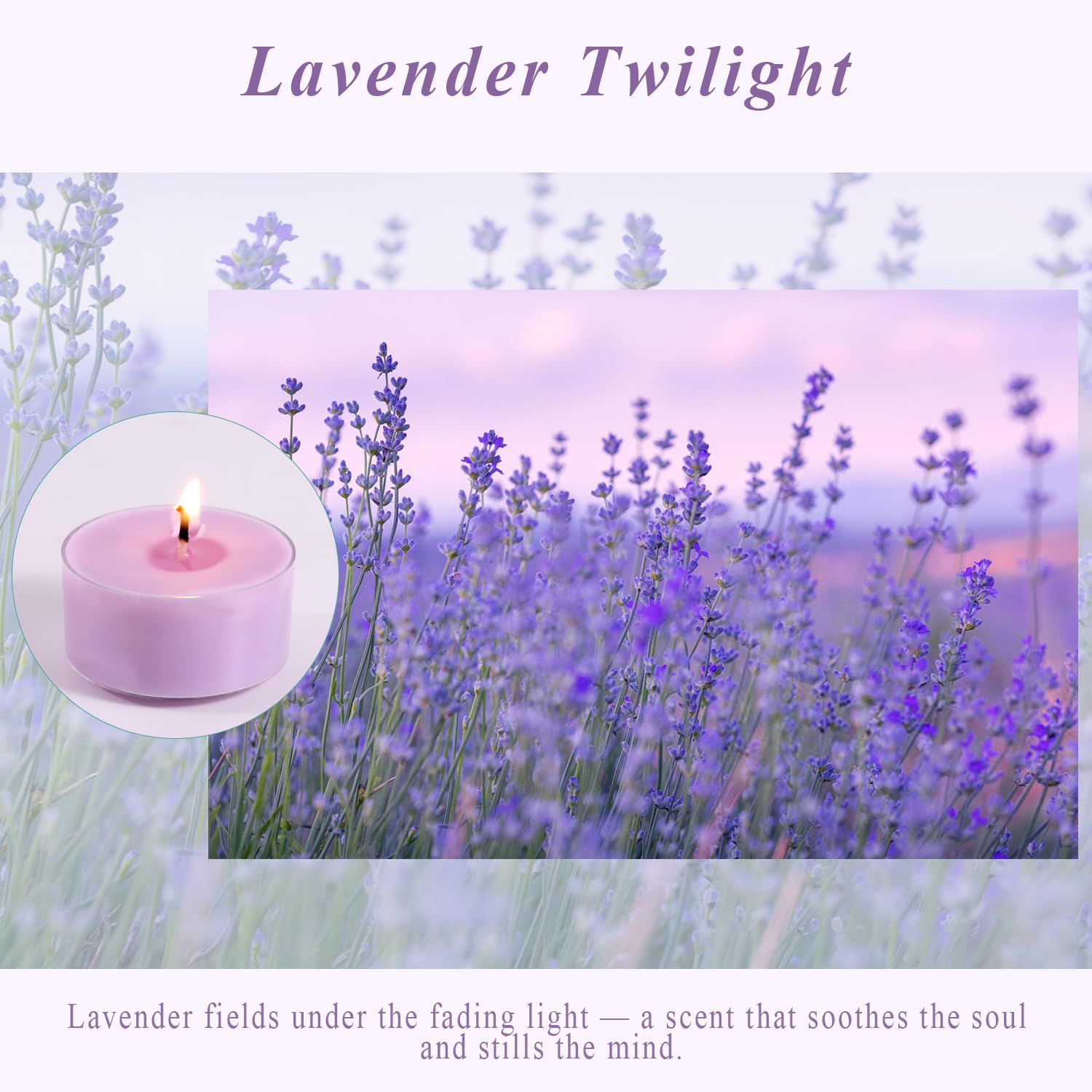 Scented Tea Lights Candles, Lavender Twilight, 48 Pack – Purple Scented Tealight Candles – 100% Palm Wax, 6 Hour Burn Aromatherapy Tea Light Votive Candle for Relaxation, Spa, Yoga, Home Decor - Image 2
