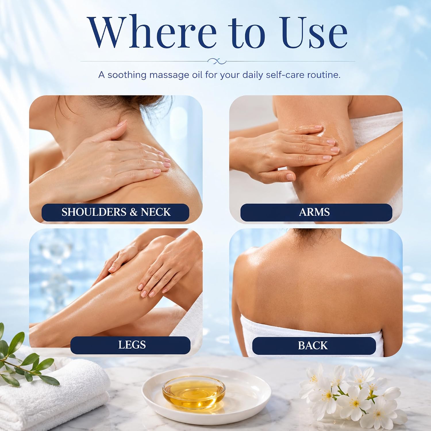 Lymphatic Massage Oil for Massage Therapy & Gua Sha with Arnica 8 fl oz | Lightweight, Non-Greasy, and Fast-Absorbing Blend - Floral Scent of Lavender, Orange & Vanilla - Nexon Botanics - Image 6