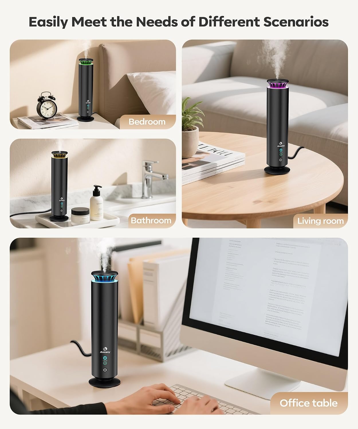 Waterless Scent Diffuser Kit,Scent Diffuser with 7 Lights and Breathing Lights Modes,Max Coverage 2000 sq.ft.Home,Offices,Hotels and Spas Aromatherapy Diffuser Included 5 Scent Oils Remote Control - Image 5