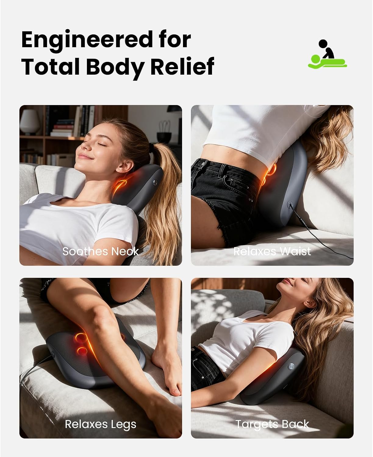 BOB AND BRAD Back Massager for Pain Relief Deep Tissue FSA-HSA Eligible | EZBack Prime, Shiatsu Kneading Back, Neck & Shoulder Massager with Heat, Corded Electric, Office Home, Gift for Women and Men - Image 7