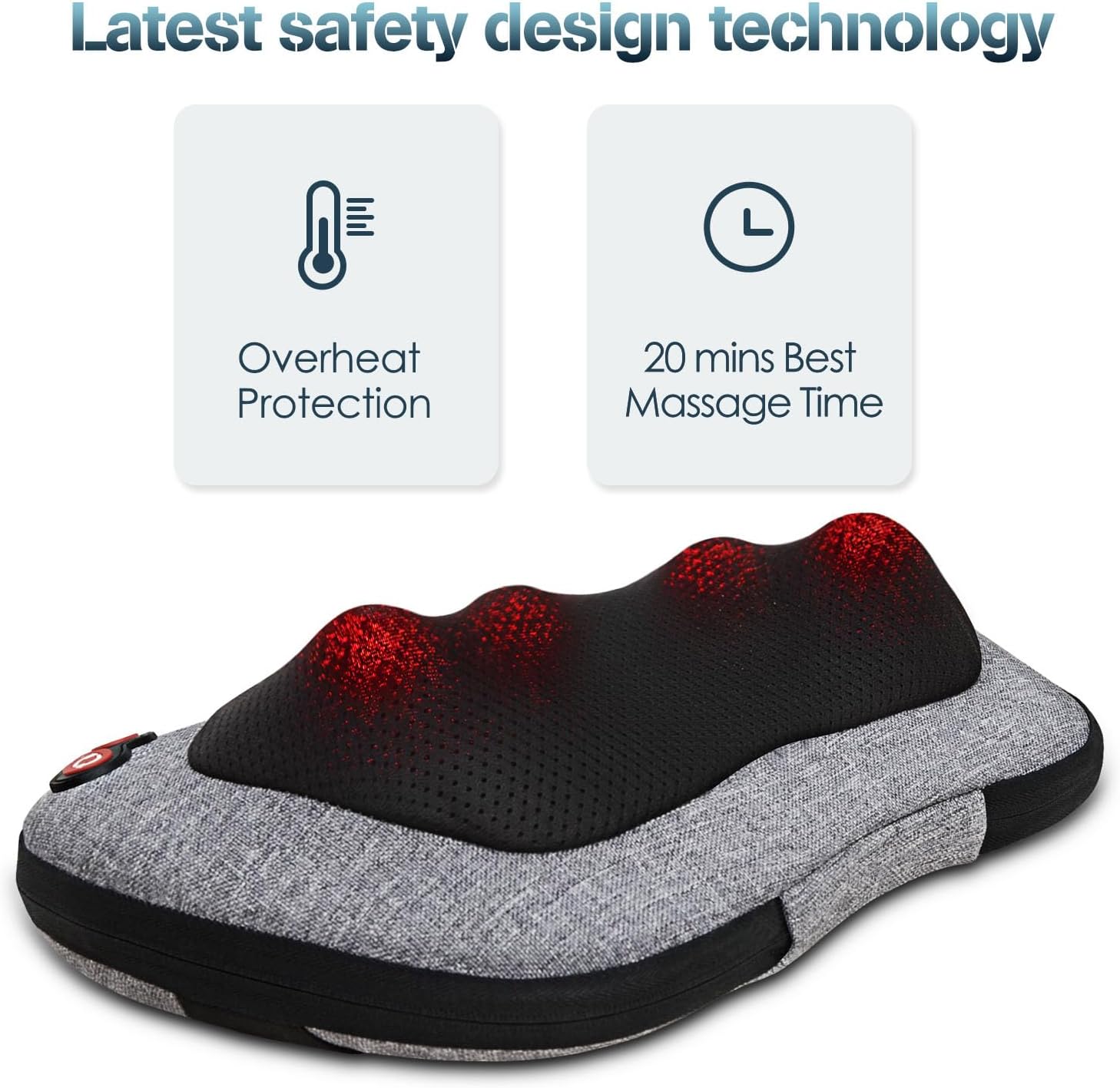 VIKTOR JURGEN Shiatsu Back Massager with Heat, Deep Tissue for Pain Relief | Electric 3D Kneading Massage Pillow for Neck, Shoulder, Back, Christmas for Men Women Dad Wife Mom Gifts (NOT Cordless) - Image 9