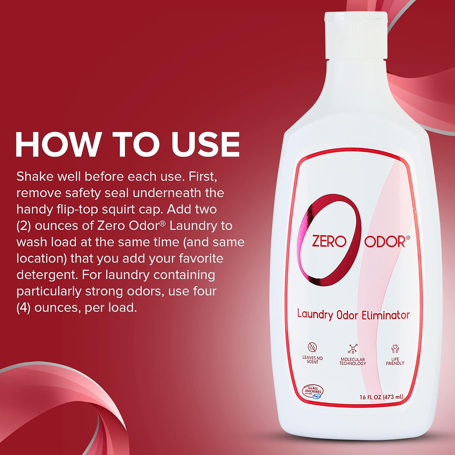 Zero Odor Laundry Odor Eliminator for Clothes, In-Wash Odor Eliminator | Laundry booster additive for Sweat, Gym Clothes, Towels & Washing Machine Odors, Works with your detergent, 16 OZ - Image 8