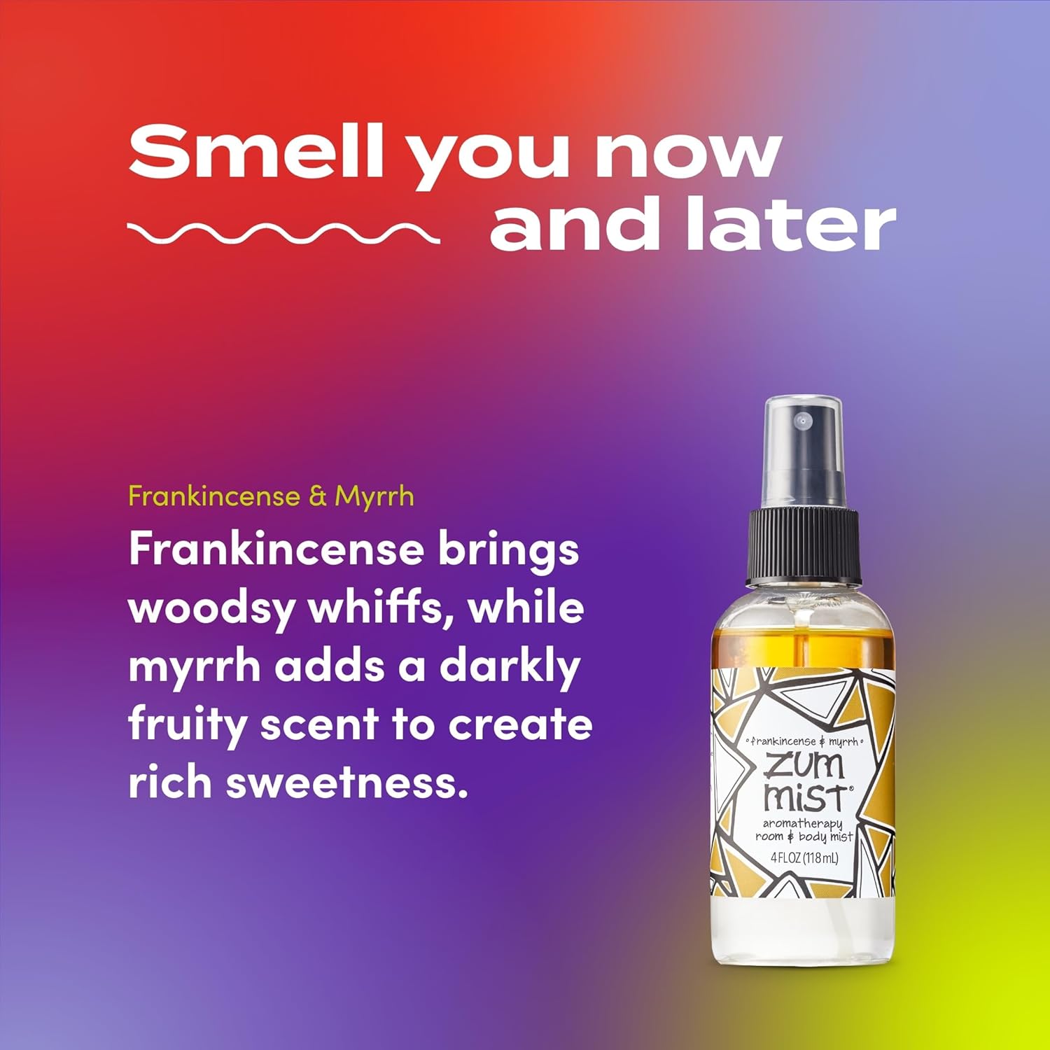 Indigo Wild Zum Mist Room & Body Spray - Aromatherapy Essential Oil Spray - Natural Body Mist & Room Spray - Frankincense & Myrrh Scent - 4 fl oz - Image 3