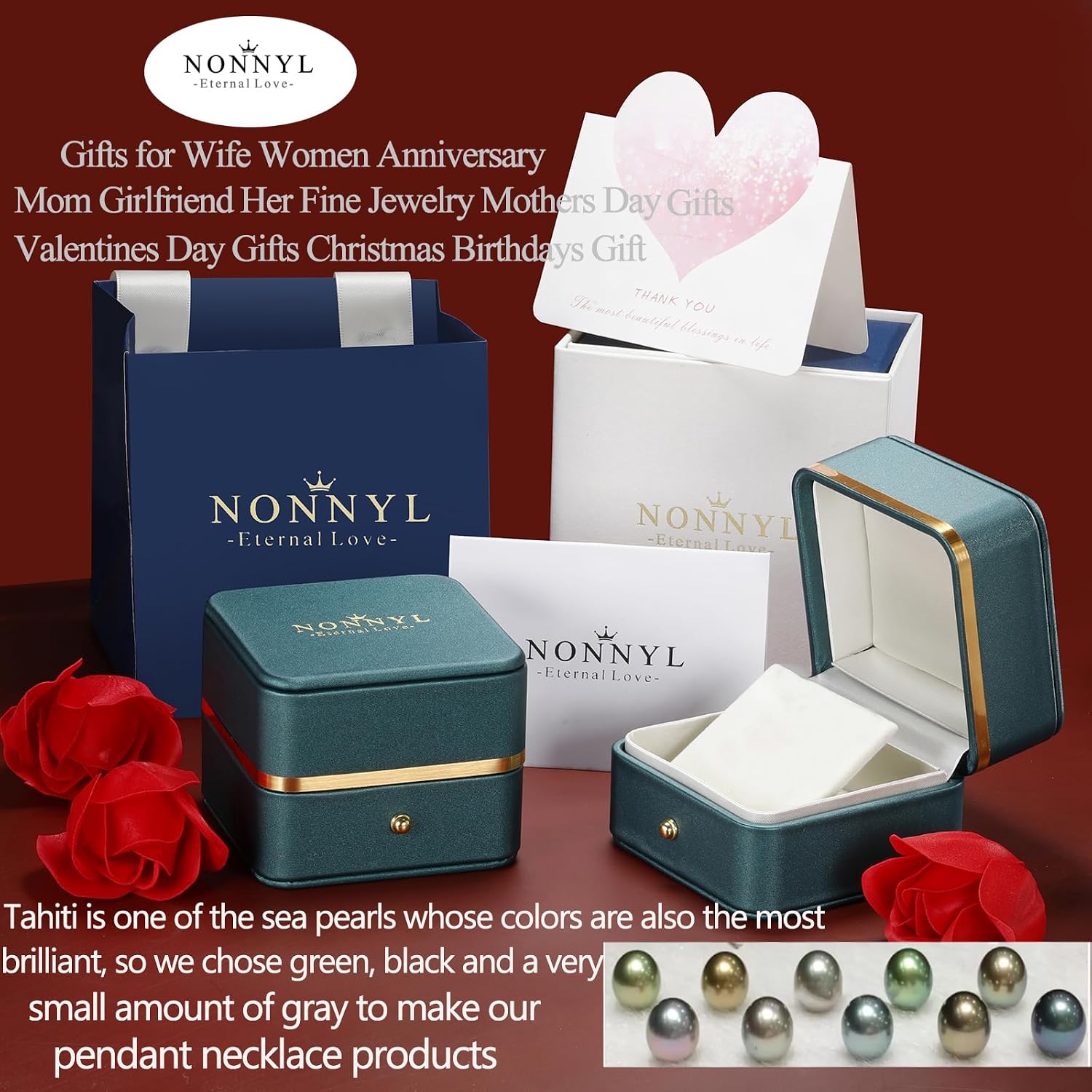 NONNYL Birthday Gifts for Women Wife Pearl Necklace-Valentinees Gift for Her Grandma Mom on Christmas Day Mothers Day Wedding Gifts Anniversary - Image 7