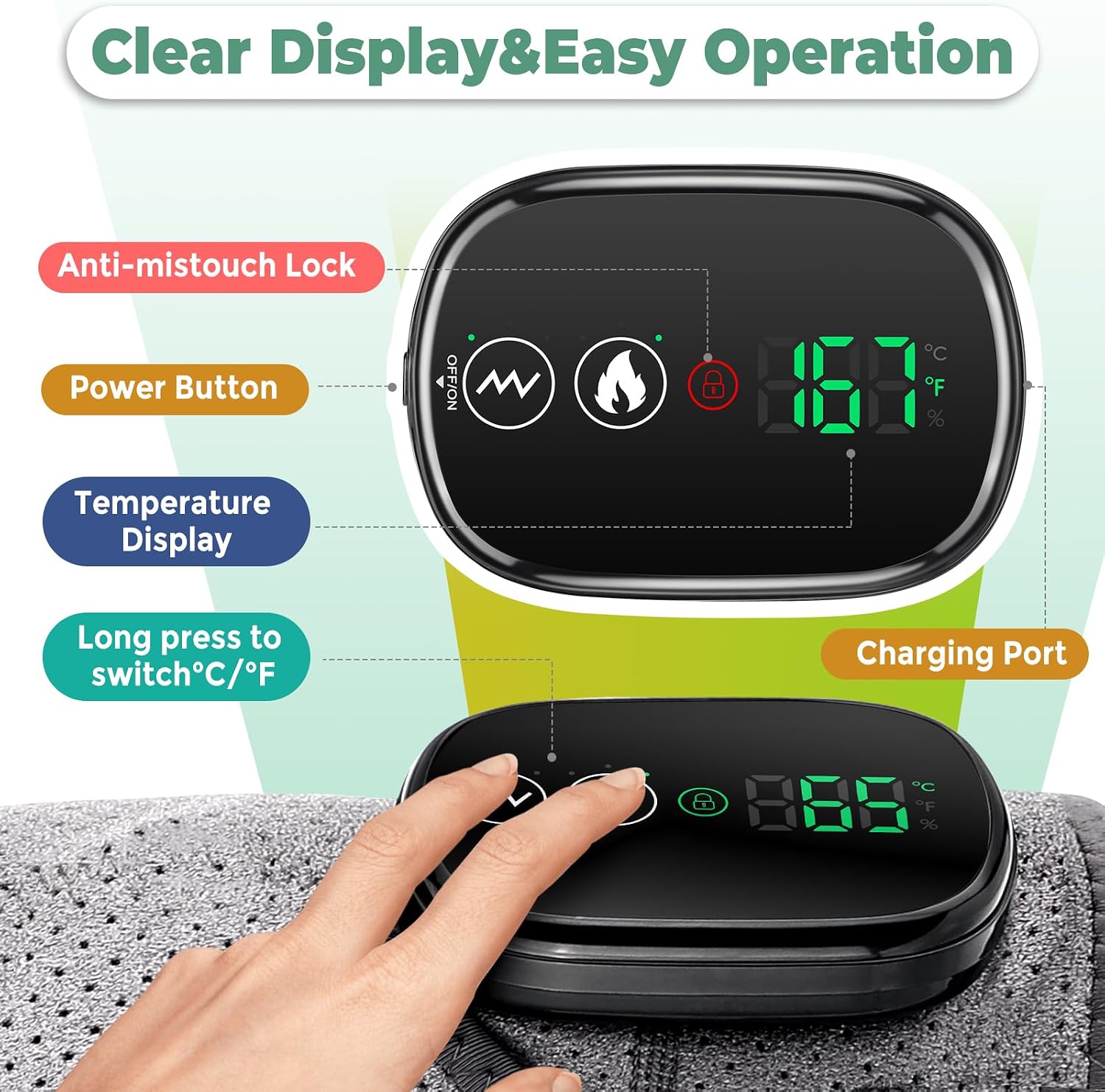 Cordless Shoulder Heating Pad, FSA Eligible Heated Shoulder Massager | 3 Vibration and Heating Modes, Breathable Fabric, HD Display, 5000mAh Battery, Adjustable Size, for Rotator Cuff - Image 4