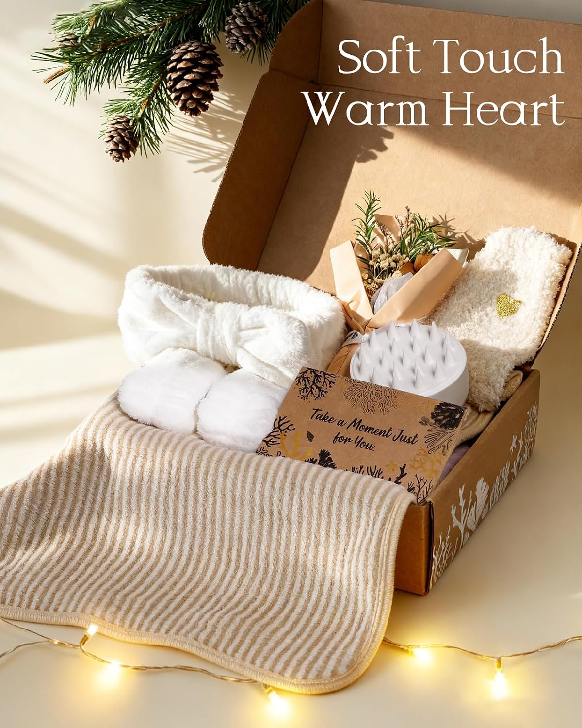 Natural Spa Gift Baskets - Natural Pampering Spa Set, Self-Care Get Well Soon Thinking of You Basket,Thank You Gifts, Unique 11pcs Gift Set for Women Wife Mom Her Birthday - Image 4