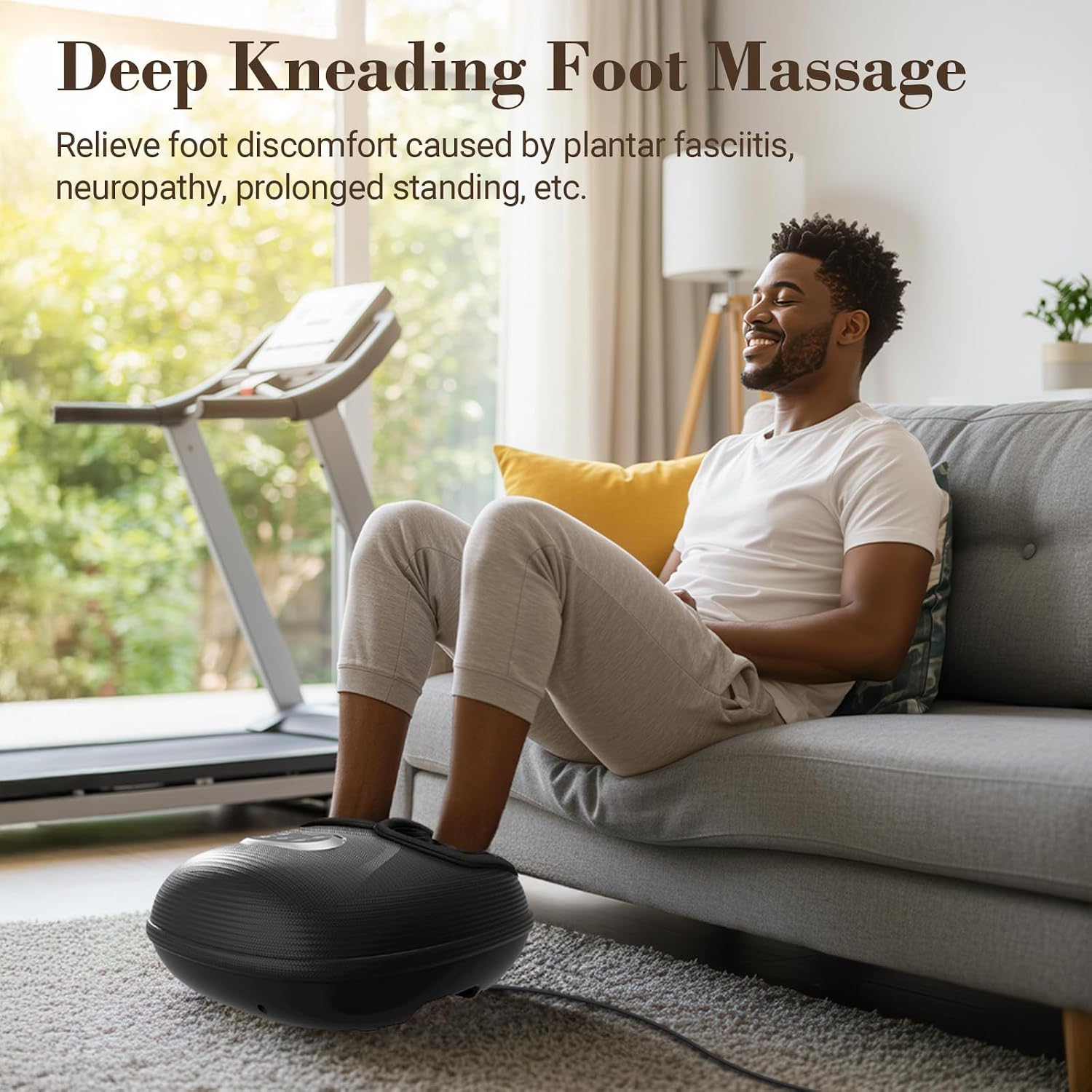 Foot Massager Upgraded FSA Eligible HSA, Birthday Gifts for Women | 5 Levels Compression & Vibration Massage for Plantar Fasciitis Relief, Heat & 3 Kneading, NTC Temperature Control - Image 7