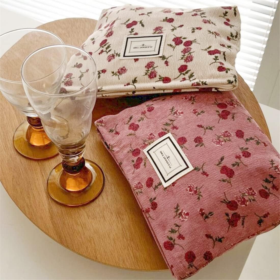 Cosmetic Bags for Women, Large Floral Makeup Bag for Purse, Dark Red Rose | Travel Toiletry Zipper Canvas Pouch, Bag Organizer for Travel Essentials, Make Up Brushes Storage, Purse Organizer Pouches - Image 5