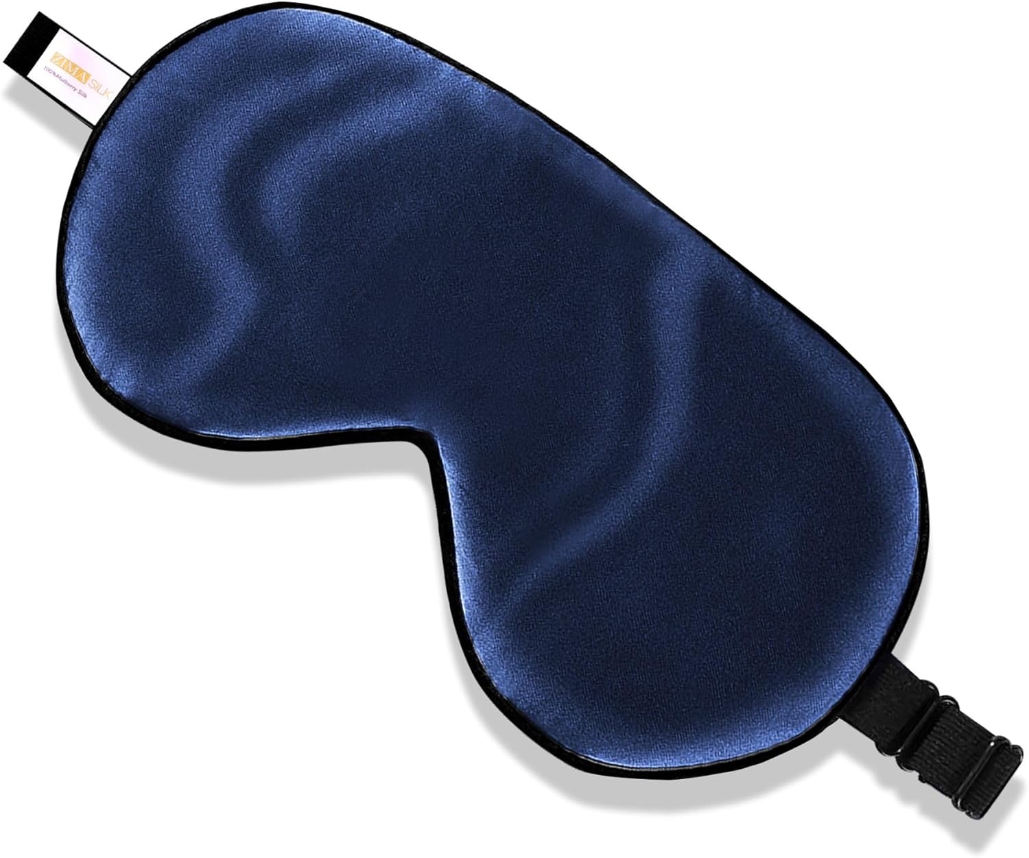 ZIMASILK Adjustable 100% Mulberry Silk Sleep Mask | Super-Smooth Soft Natural Silk Eye Mask for Sleep, Travel, Multiple Color Options ( Navy Blue )