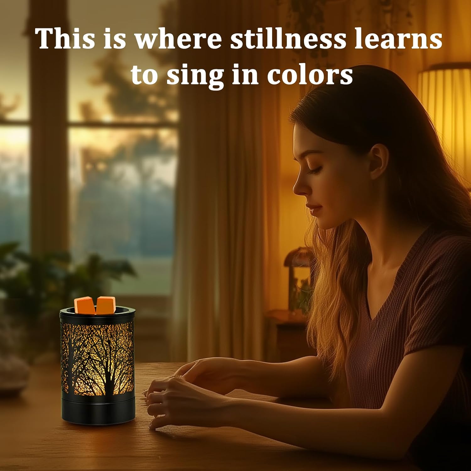 Enaroma Fragrance Wax Melts Warmer with 7 Colors LED Changing Light Classic Black Forest Design Scent Oil Candle Warmer for Home Black Forest - Image 4