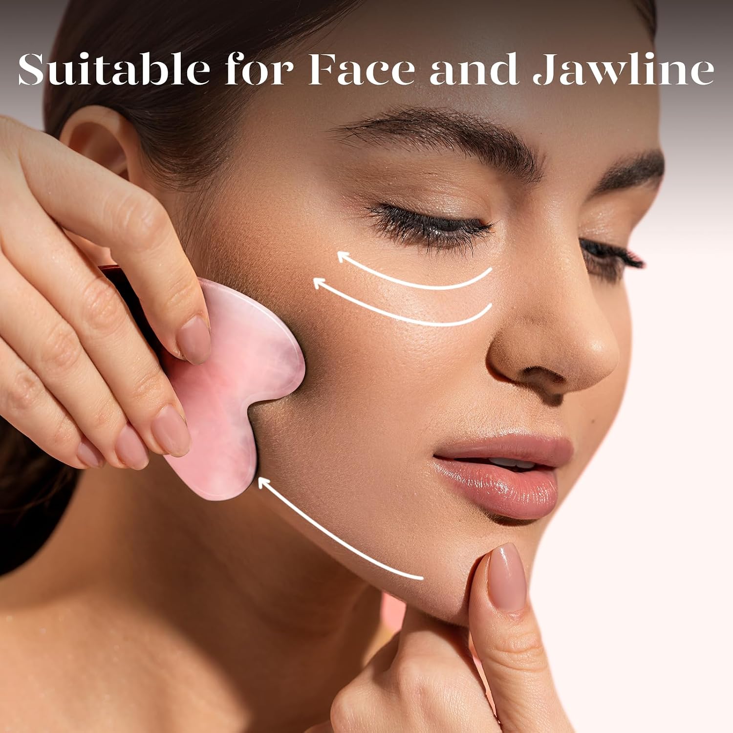 BAIMEI IcyMe Natural Rose Quartz Gua Sha Facial Sculpt Massage Tool-Pink | Guasha Tool for Face with Smooth Cool Texture & Ergonomic Design – Sculpt, Lift & Relieve Tension, Ideal Spa Gifts for Women - Image 8