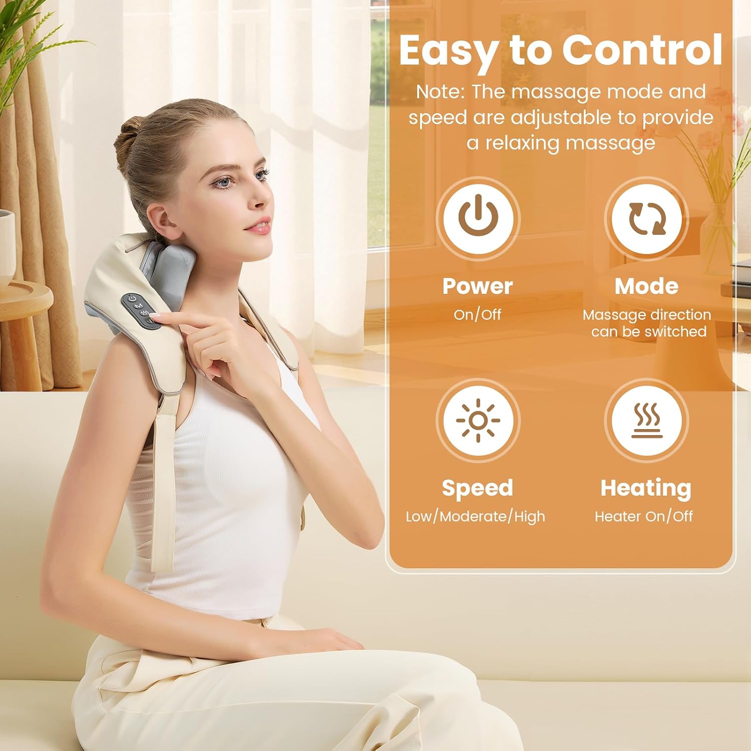 Wireless 4D Shiatsu Neck Massager with Heating Function, Deep Kneading Neck & Shoulder Massager Pillow for Pain Relief, for Back, Legs, Waist - Perfect Relaxation Gifts for Men Women - Image 3