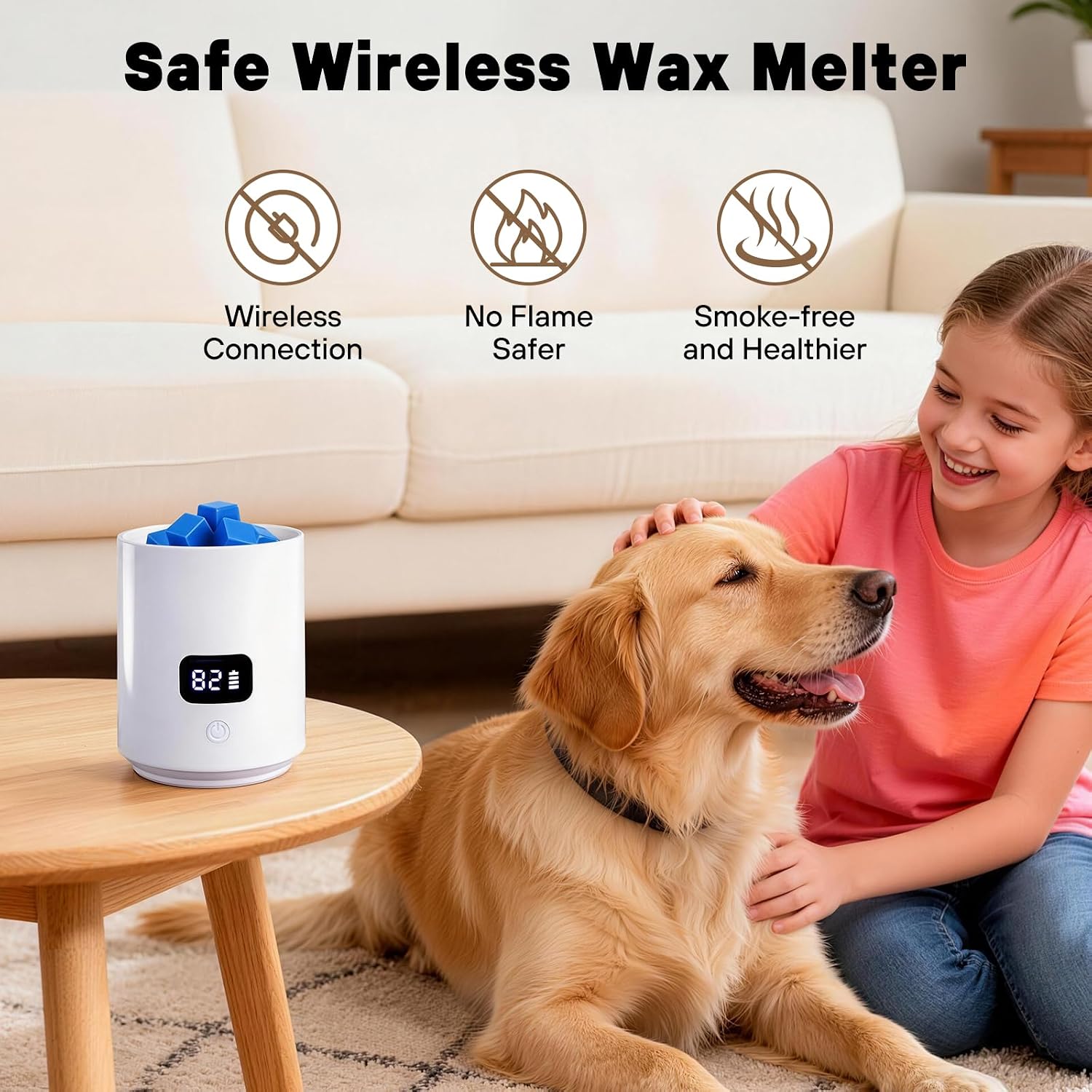 Cordless Wax Melt Warmer - 20000mAh Wax Warmer Rechargeable Wax Melter Candle Warmer - Fragrance Warmer, Easy-Pour Spout - for Bedroom Bathroom Office Gifts & Decor - Image 4