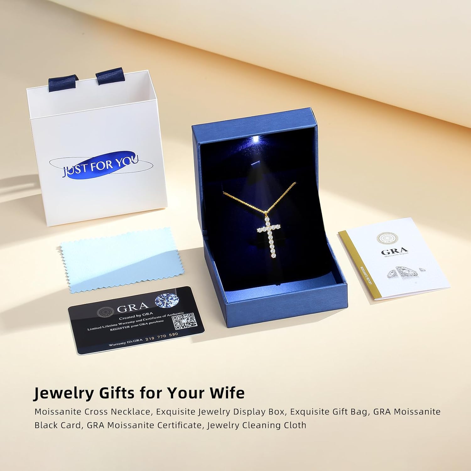 xiupen Moissanite Cross Necklace for Women Birthday Gifts for Wife Wedding Anniversary Jewelry for Her Christmas Mothers Day Gift for Mom Girlfriend - Image 4