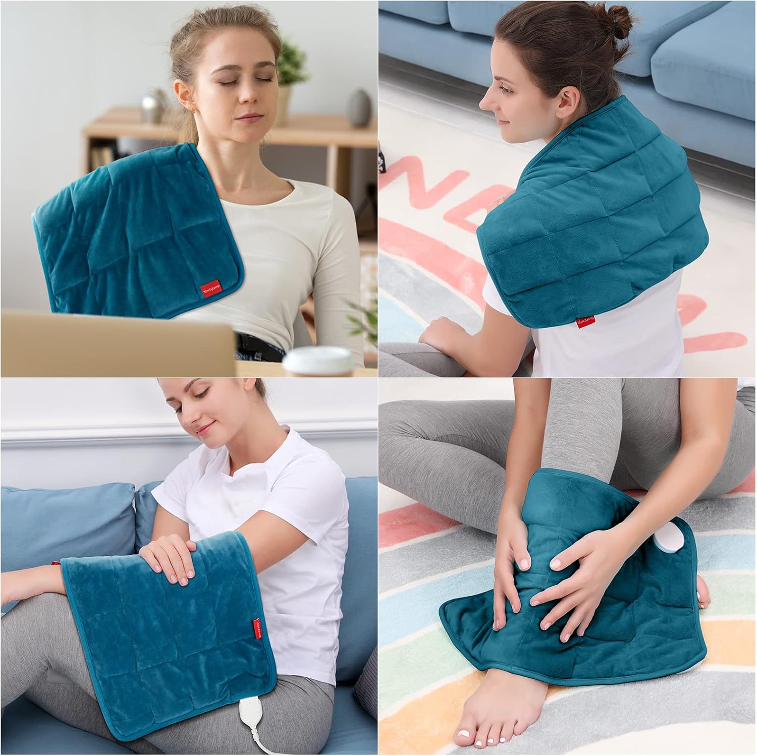 Comfytemp Weighted Heating Pad for Back & Period, FSA Eligible HSA, 12 x 24 | 2.2 lb, Electric Heating Pad for Neck Shoulders, Birthday Gifts for Women Men Mom Dad, HSA Approved, 2H Auto-Off, Washable - Image 8
