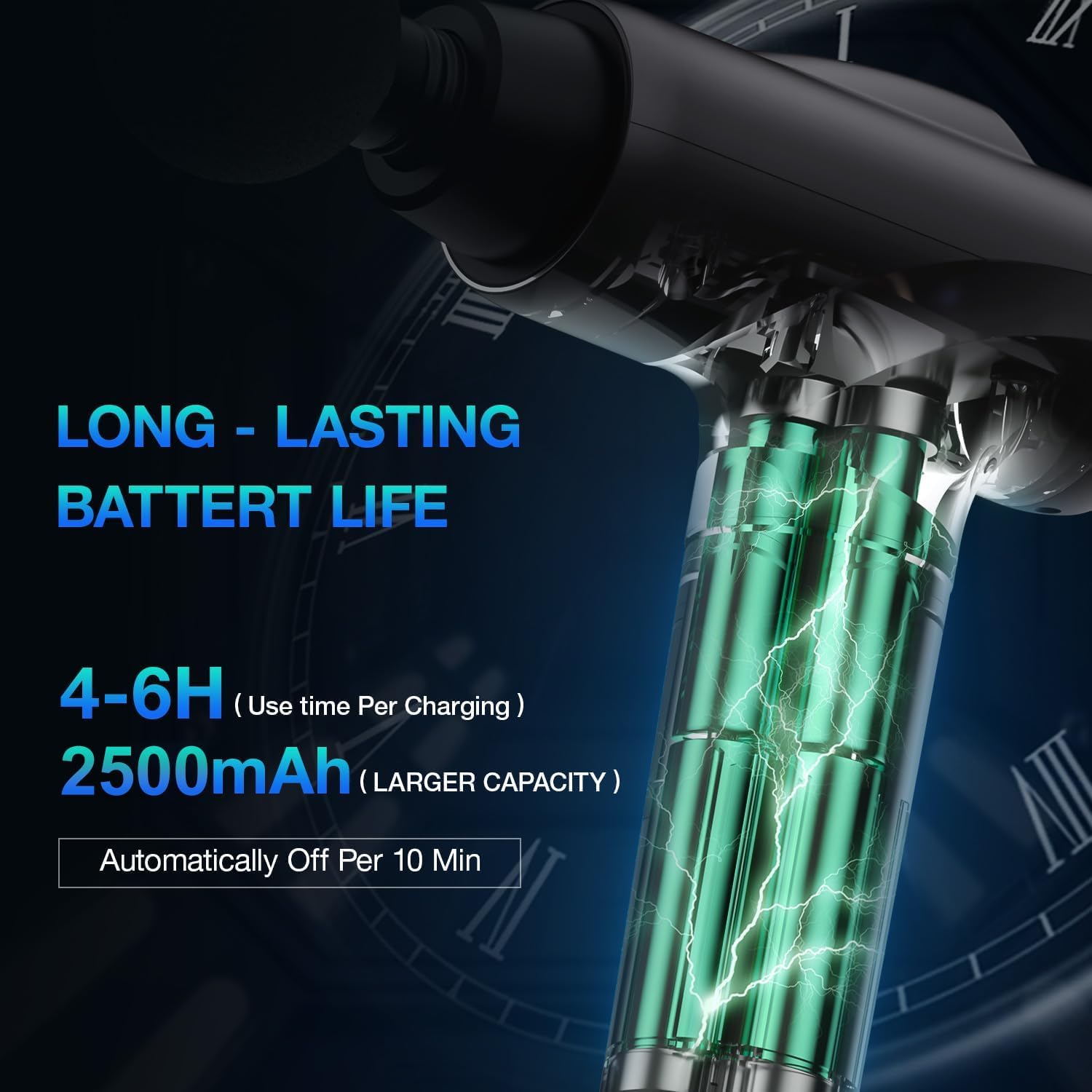 OLsky Massage Gun Deep Tissue 30 Speeds 9 Attachments Handheld (Grey) | Electric Muscle Massager, High-intensity Percussion, Massage Device for Pain Relief, Quiet and Powerful, Ideal for Recovery - Image 3