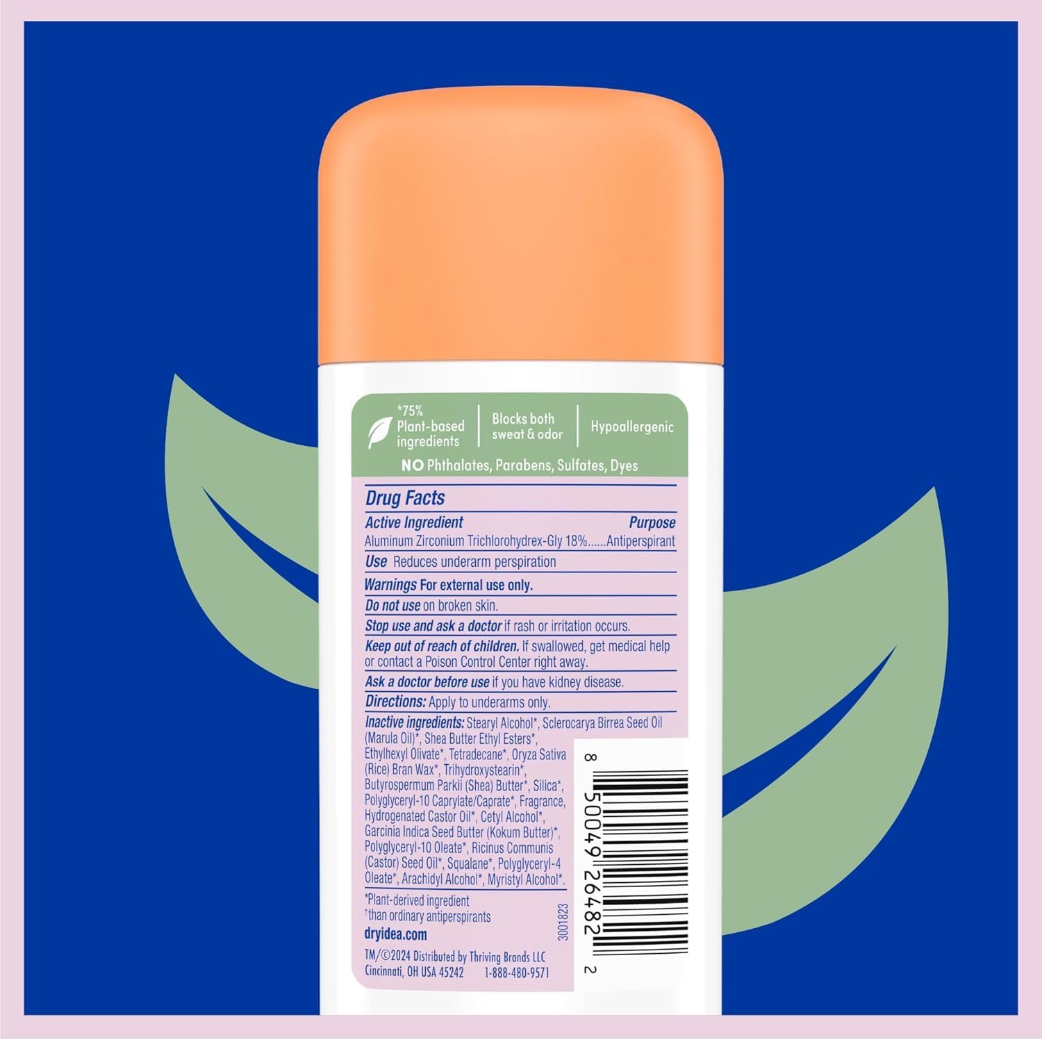 Dry Idea Plant Based Antiperspirant with Aluminum Sweat Blockers Invisible Solid Deodorant for Women – Fresh Breeze Scent, 72Hr Sweat & Odor Control for Sensitive Skin, 1pk - Image 8