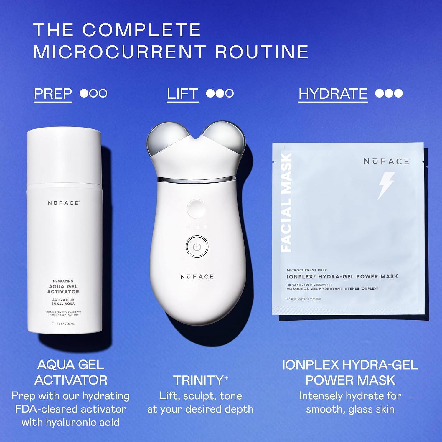 NUFACE Trinity+ Skin Tightening & Face Lift Device - Microcurrent Facial Sculpting Tool to Contour Cheeks, Jawline & Neck, 3 Frequencies, Supports Lymphatic Drainage + Activator Gel, White - Image 7