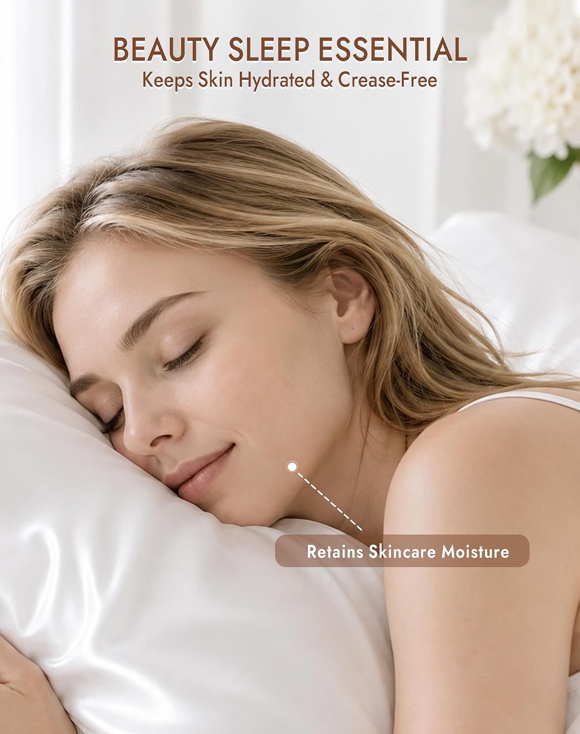 100% Organic Mulberry Silk Pillow Cases for Hair & Skin Standard | Both Sides Grade 6A Silk, Breathable & Cooling, Hidden Zipper, Gift for Women & Men (Standard 20''x26'', White) - Image 4