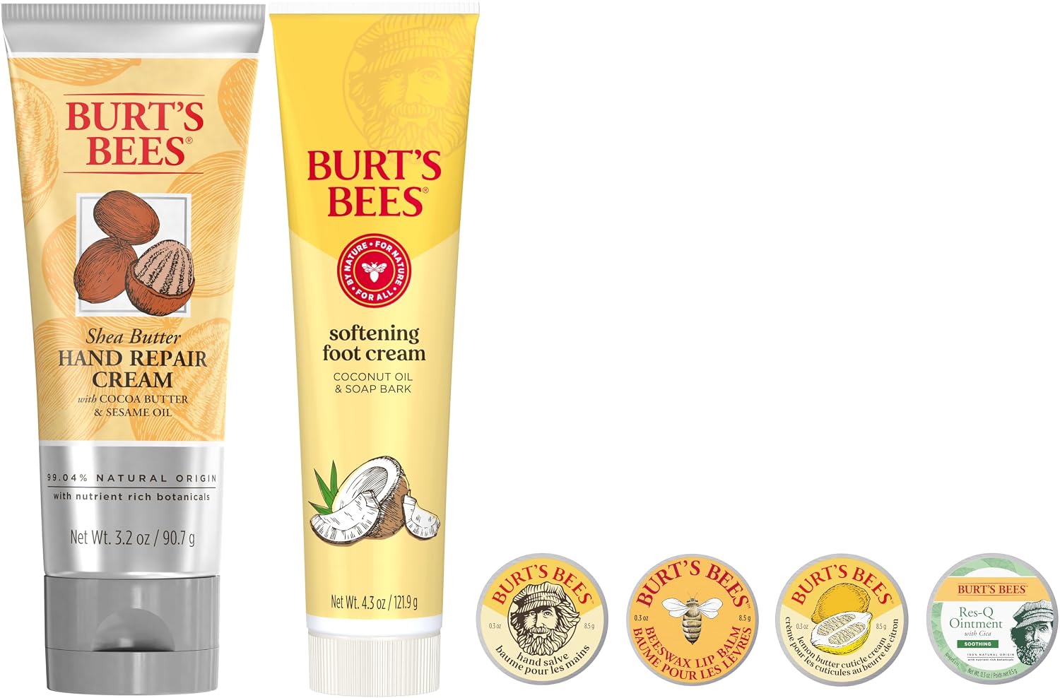 Burt's Bees Classics Gift Set, 6 Products in Giftable Tin | Cuticle Cream, Hand Salve, Lip Balm, Res-Q Ointment, Hand Repair and Foot Cream, Skin Care Essentials - Image 6