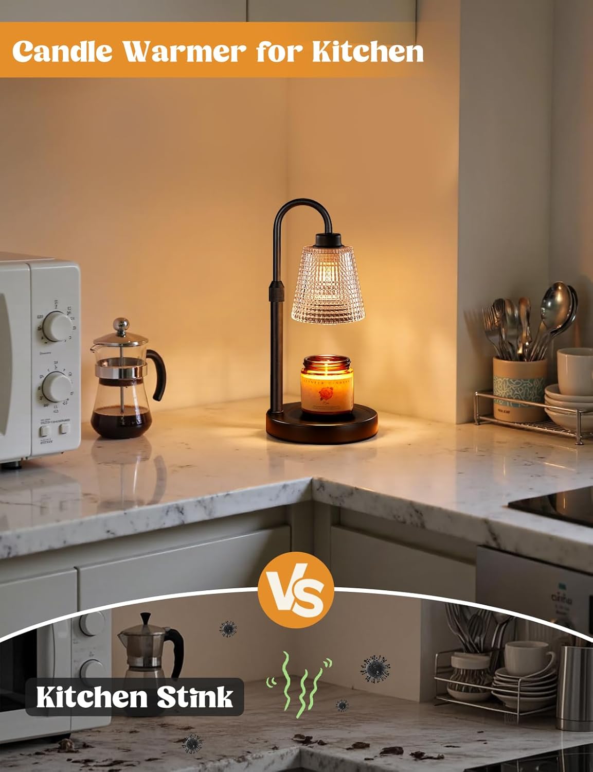 Innqoo Candle Warmer Lamp with Timer, Dimmable Candle Warmer for Jar Candles, Height Adjustable Wax Melts Warmer, Birthday Gifts for Women Mom, House Warming Gifts New Home Decor | Dimmable Candle Warmer for Jar Candles, Height Adjustable Wax Melts Warmer, Room Decor House Warming Gifts New - Image 4