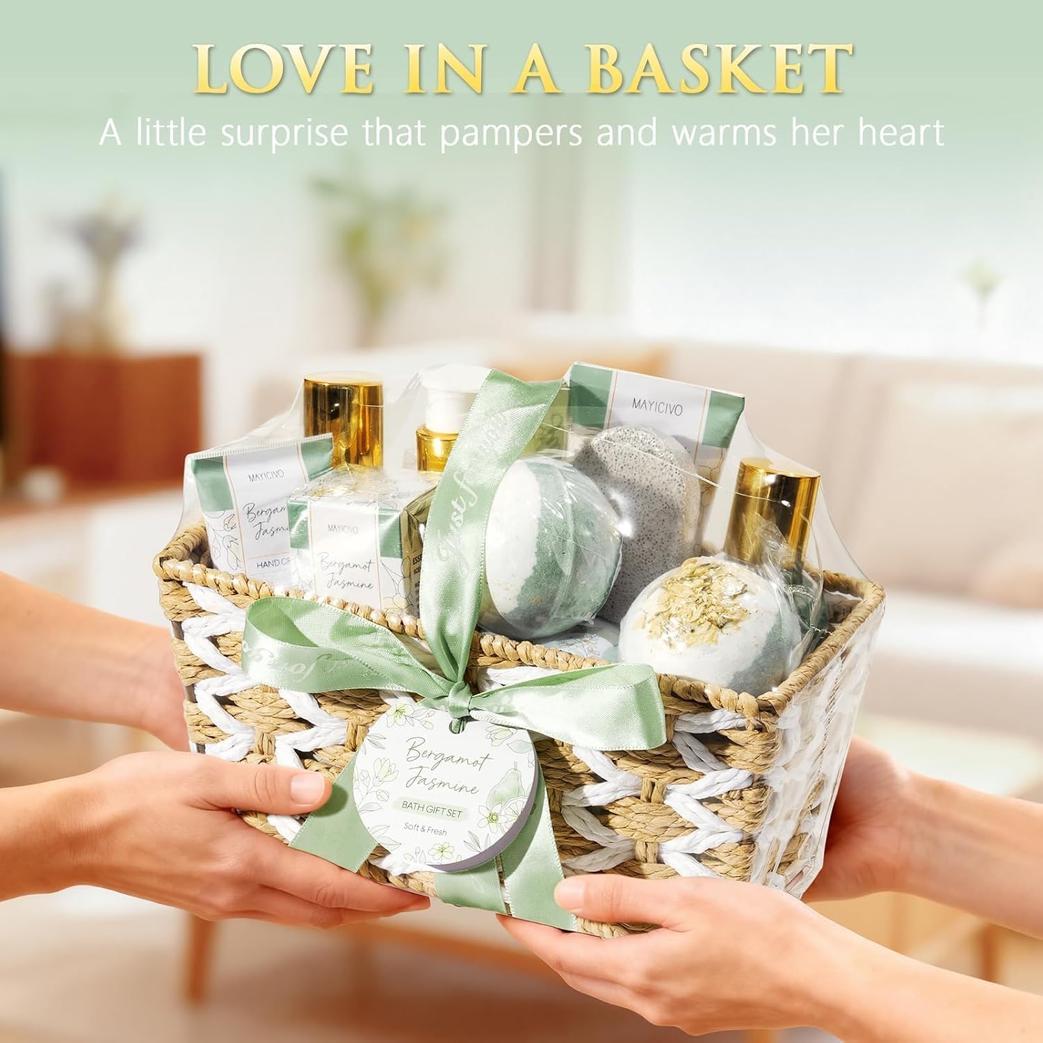 Birthday Gifts for Women Spa Gift Baskets Bath Set for Women Self Care Kit | Bergamot Jasmine Bath and Body Kit Care Package, Christmas Anniversary Gifts for Women Mom Her Wife Girlfriend Friend Sister - Image 9