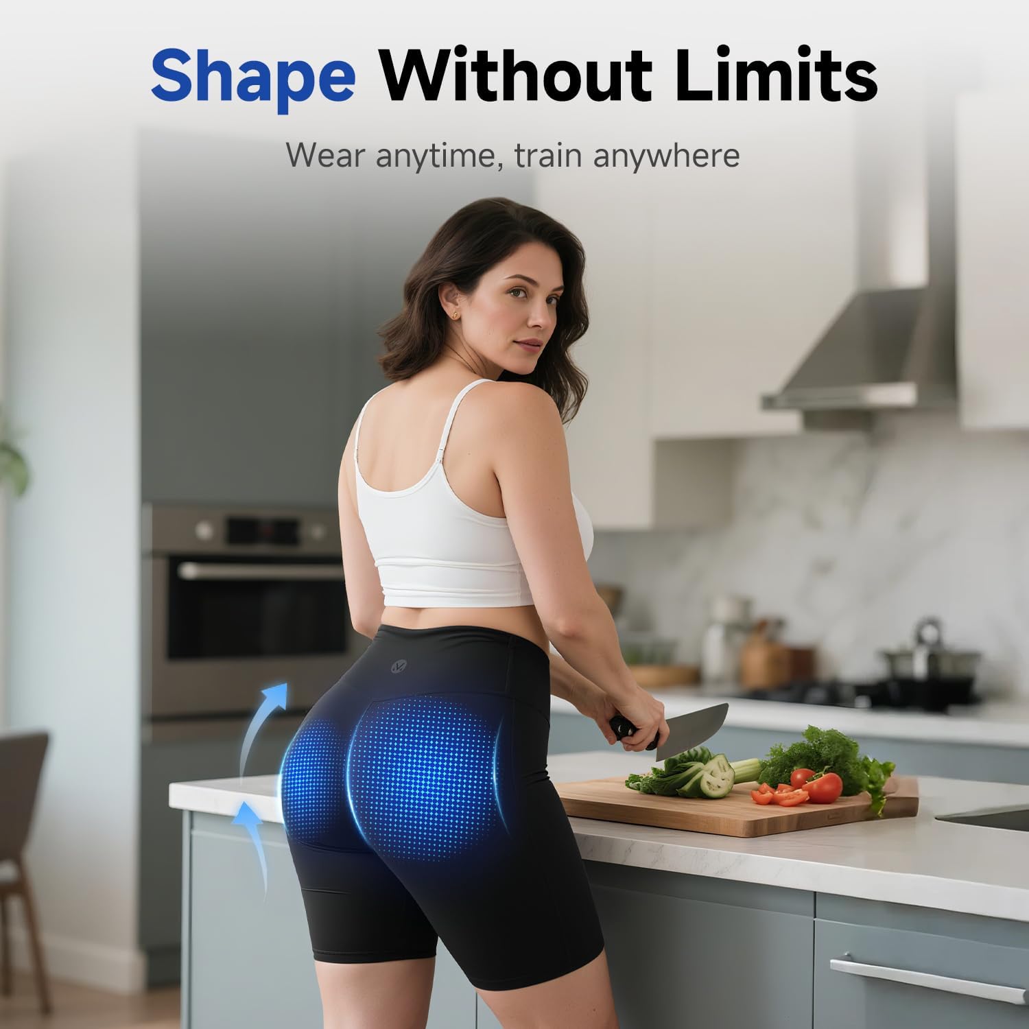 MEGELIN Toning Shorts, Hip+ Pelvic Restore Black for Women at Home - Image 7
