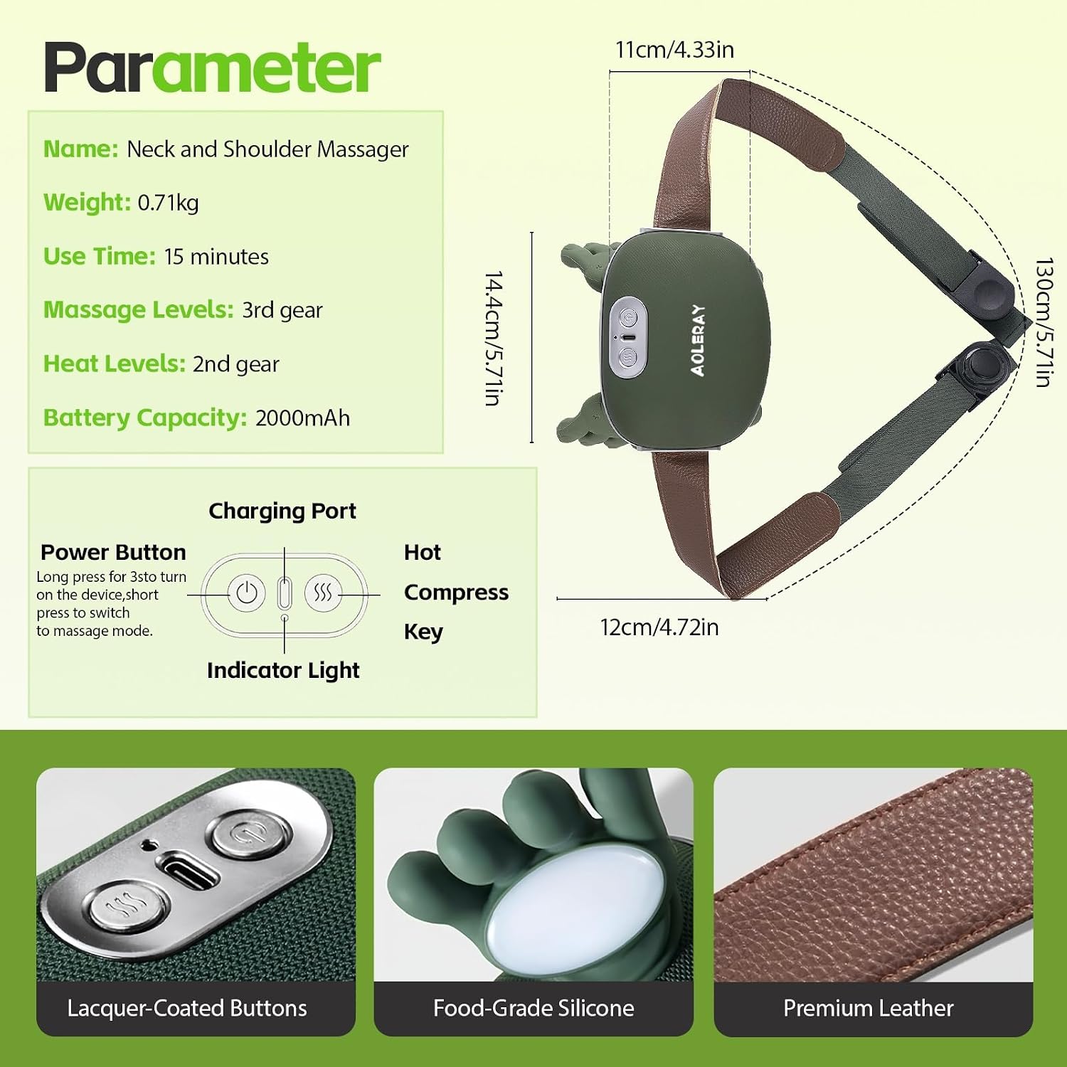 Neck and Shoulder Massager with Heat, Wireless 4D Shiatsu Neck Massager | 3 Modes & 2 Heat Levels, 15-Min Auto-Off, Simulates Real Hand Massage to Relieve Tension & Stress, Ideal Gift for Women & Men - Image 5