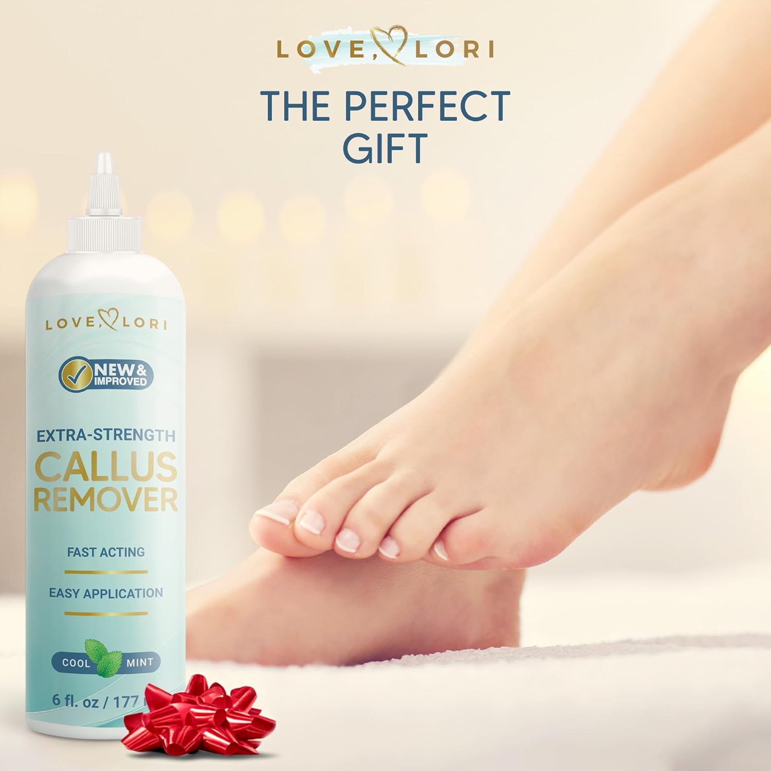 Love Lori Foot Callus Remover Gel Extra Strength Pedicure Tool for Feet 6oz | Quickly, easily, softens and removes dead, hard skin on heels & feet; salon-quality pedicure results at home - Image 6