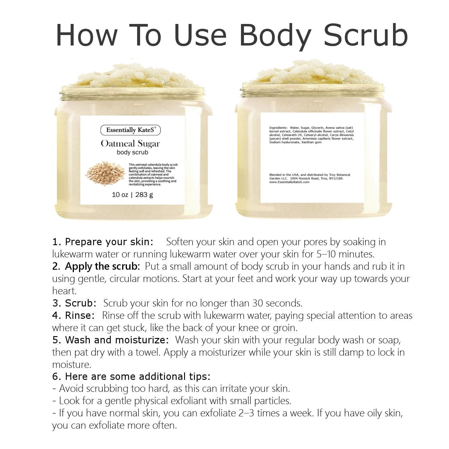 Oatmeal Sugar Body & Foot Scrub 10 oz - Very Gentle, and Perfect for Sensitive Skin, for a complete spa-like experience - Packaging color may vary. - Image 3