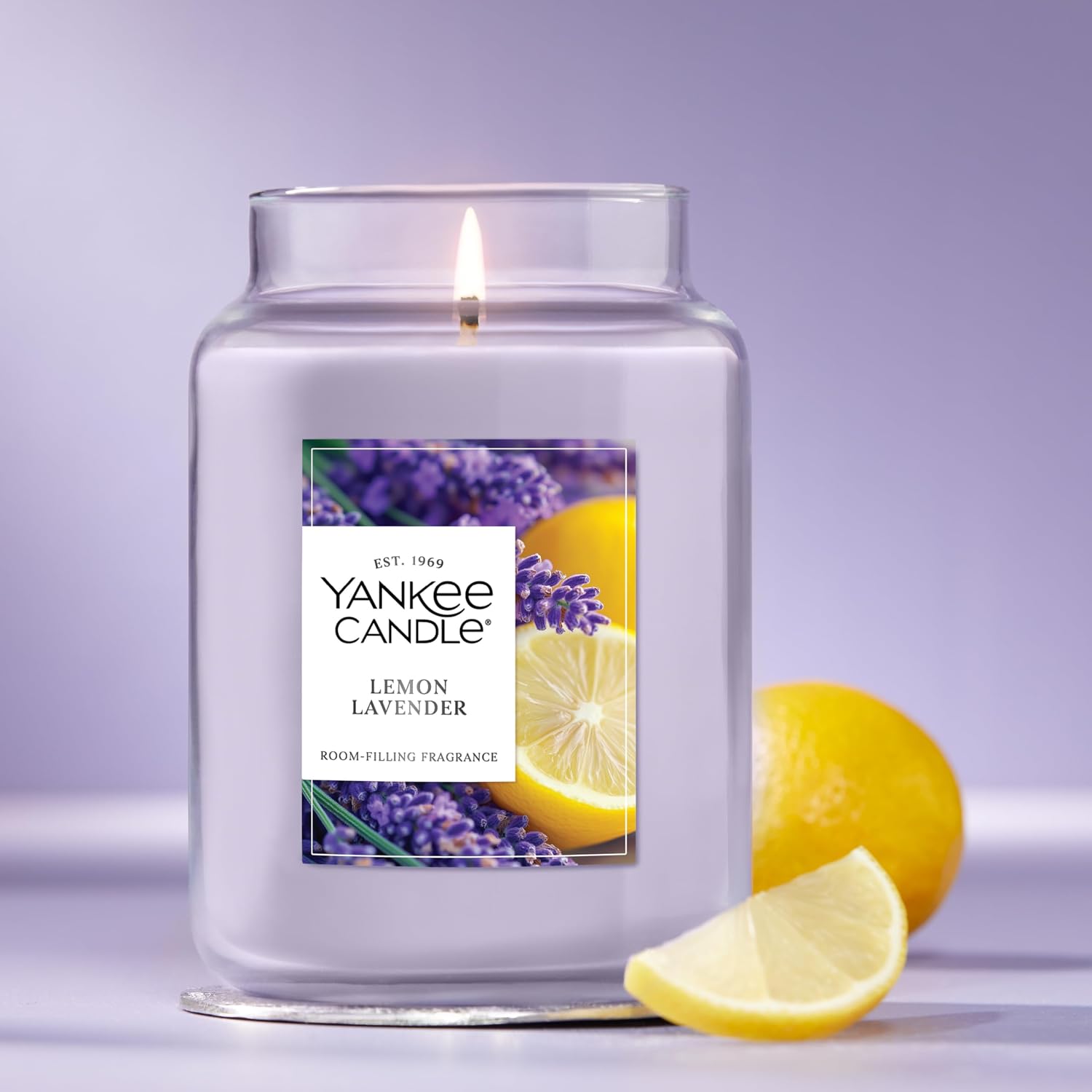 Yankee Candle Lemon Lavender Scented Candle, 22oz Large Jar with up to 150 Hour Burn Time, Giftable, Birthdays - Image 4