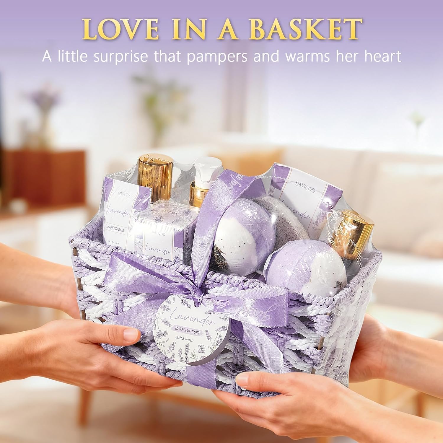 Birthday Gifts for Women Spa Gift Baskets Bath Set for Women Self Care Kit | Lavender Home Bath and Body Kit Spa Care Package, Christmas Anniversary Gifts for Women Mom Her Wife Girlfriend Friend Sister - Image 9