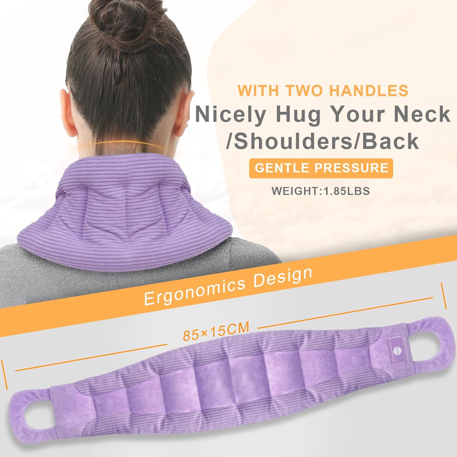 Long Heating Pad for Neck and Shoulders Back 33 x 5.9inches Microwavable Large Moist Heat Pack Warm Hot Compress Neck Wrap Weighted Bag Massage Reusable Herbal Nature Calming Portable - Image 3