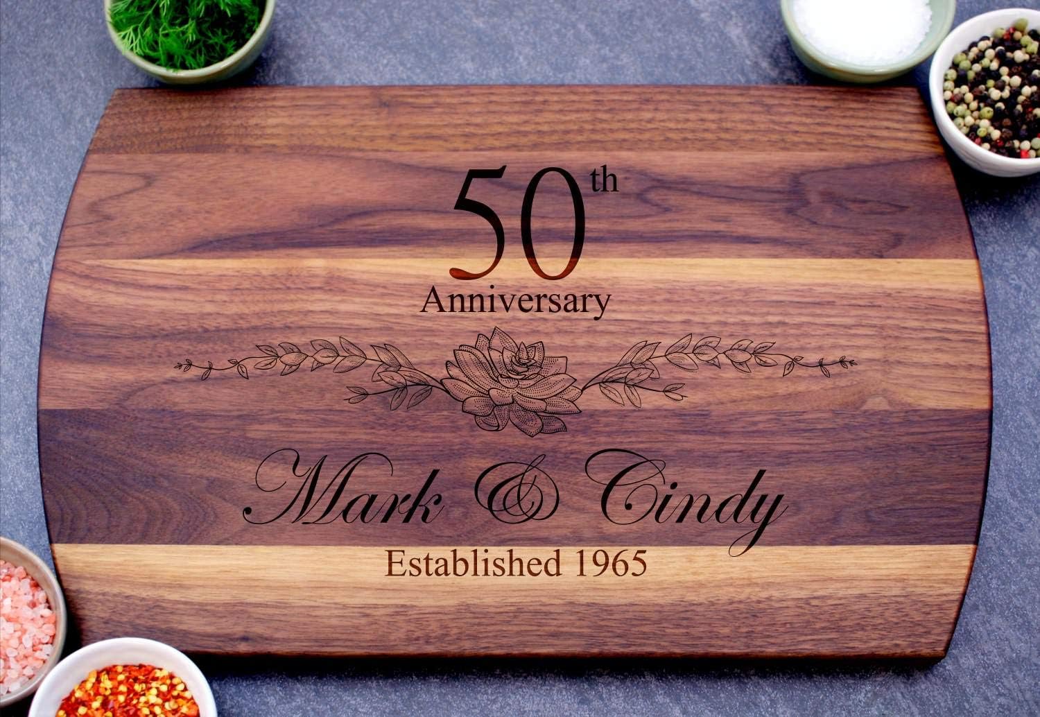 Personalized Cutting Board - 4 Sizes Engraved Charcuterie Board- Anniversary or Gift for Mothers, Anniversary Present for Parents Laser Engraved Custom Unique Keepsake - Image 3