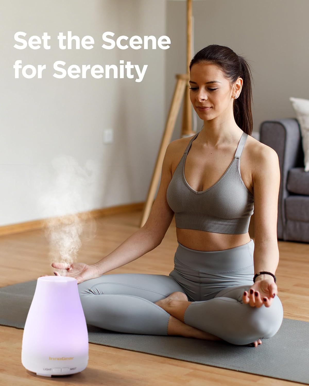 InnoGear Essential Oil Diffuser Ultrasonic Diffusers for Home, Basic White | Cool Mist Humidifier, Aromatherapy, Large Room, Run up to 8hrs, Waterless Auto Off, 7 Lights, Living Room, Quiet Operation - Image 7