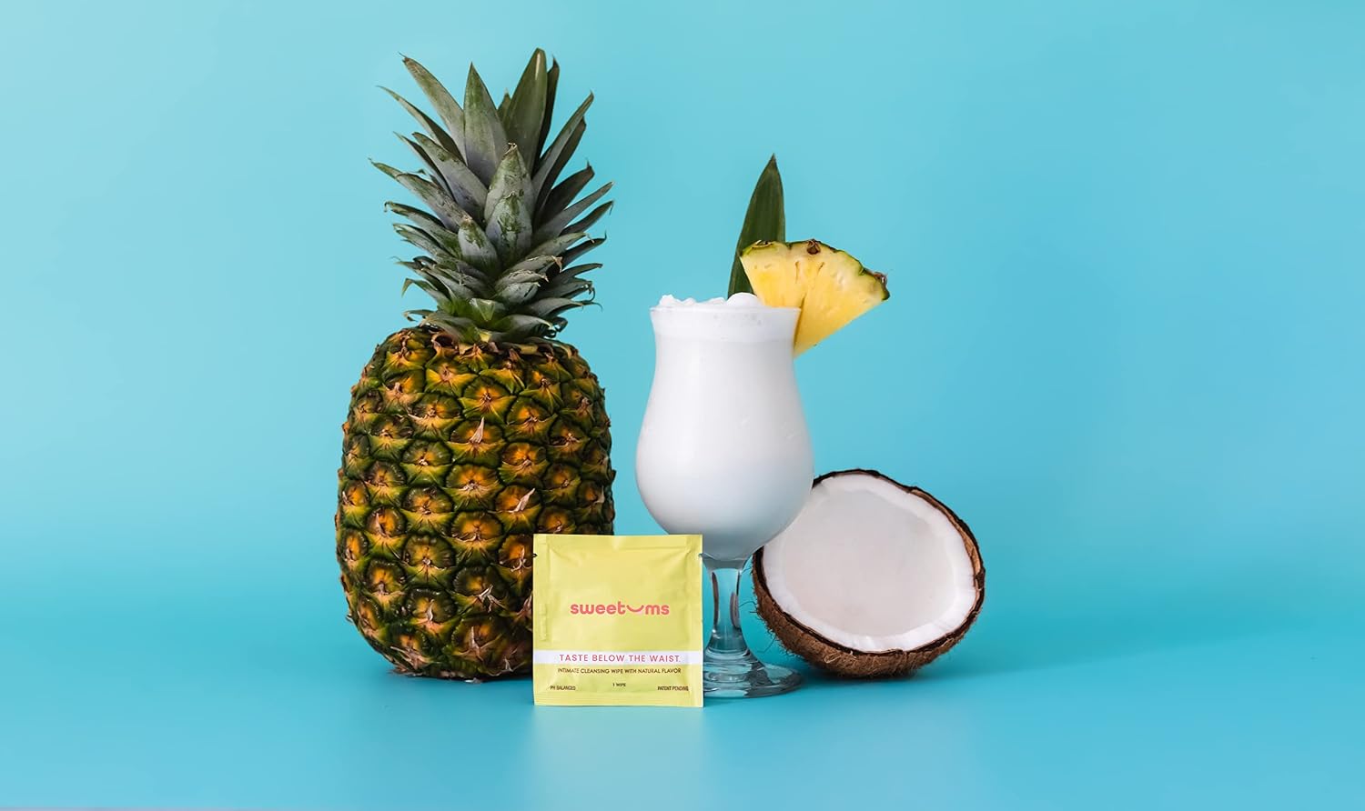 Sweetums Feminine Wipes for Women, Pina Colada, pH Balanced - Pack of 10 | Individually wrapped, pH balanced flavored wipes for women designed for on-the-go freshness and convenience - Image 6