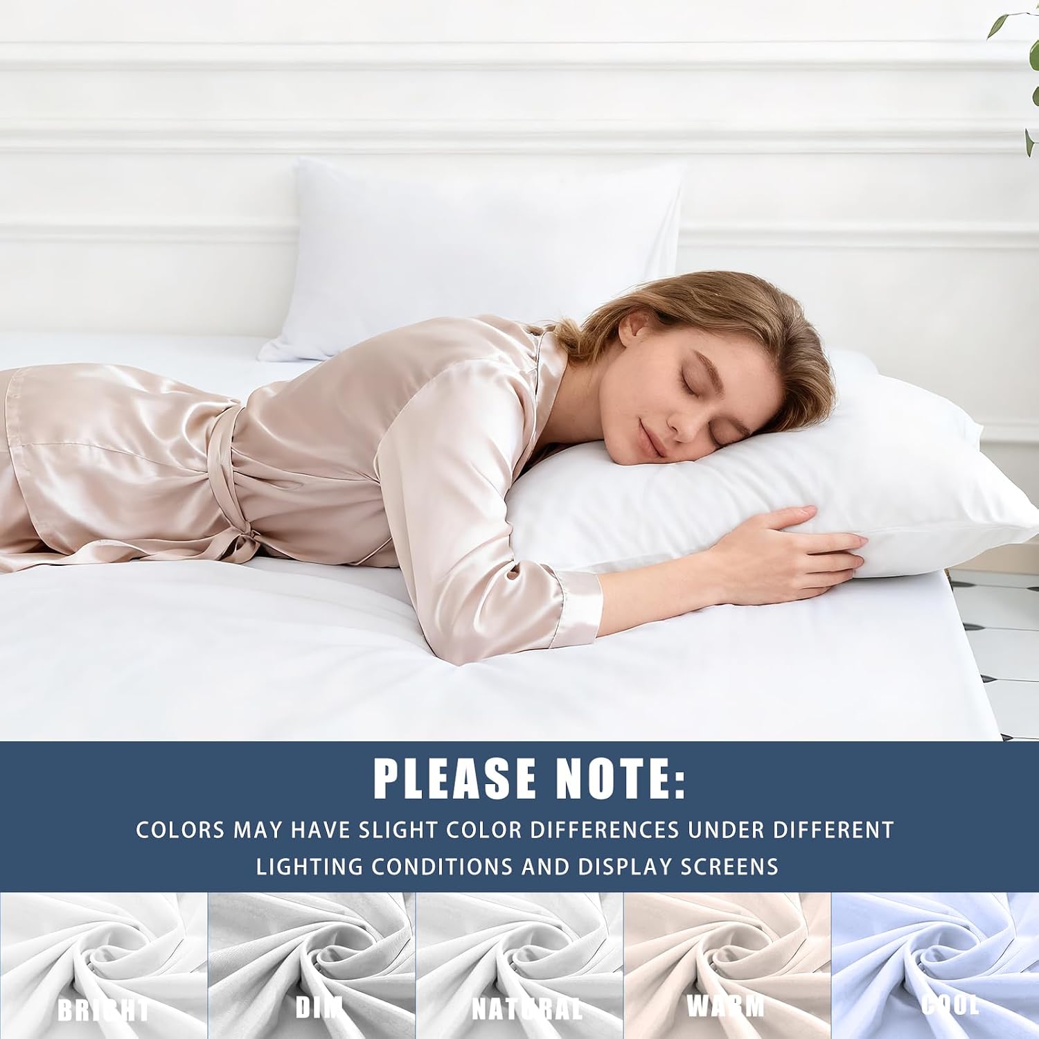 TELUS Cooling Body Pillow Case, Silky Soft Breathable Pillowcase with Envelope Close, Stay Cool All Night Pillow Cover for Hot Sleepers and Night Sweats, 20x54 Inch, White - Image 6