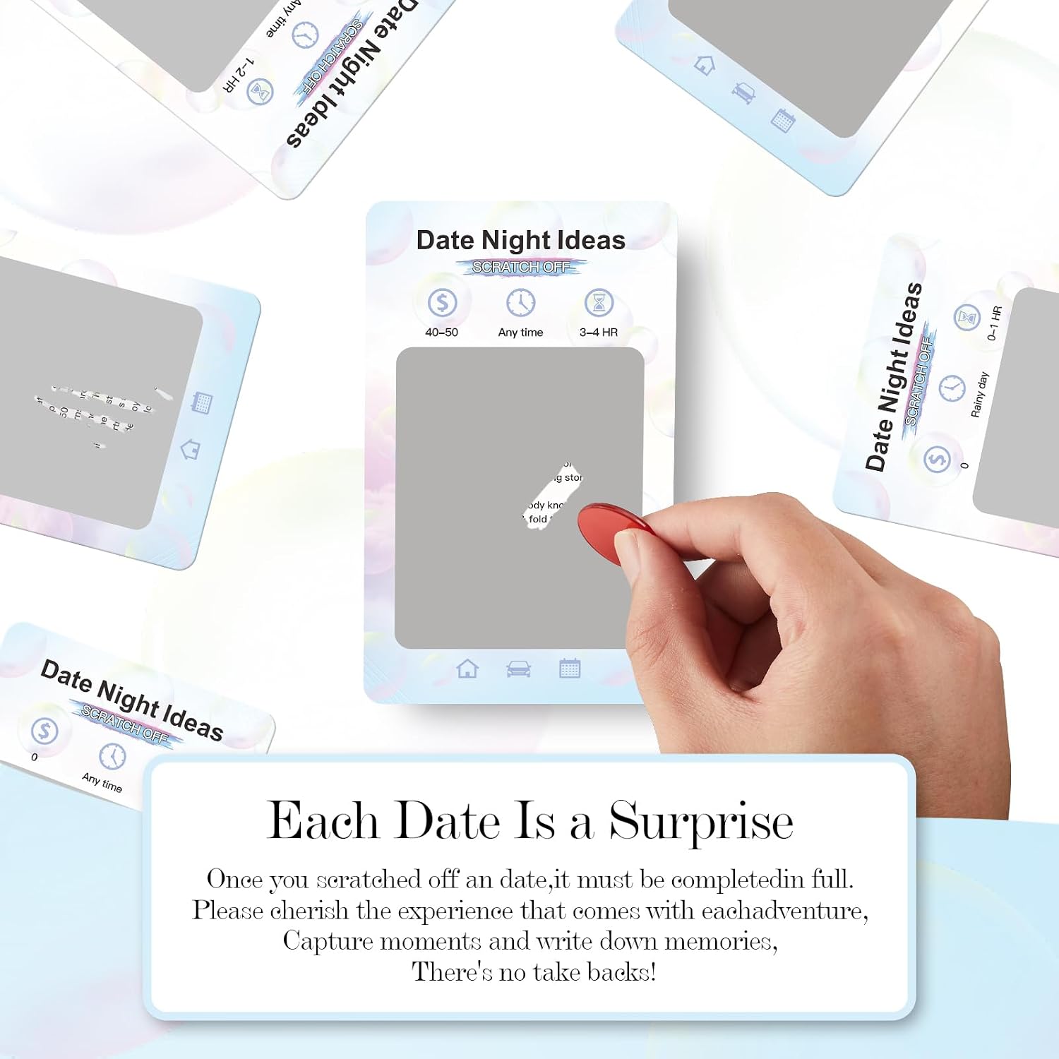 40 Date Night Gift Ideas for Couple, Adventurous Scratch-Off Cards for Couple Games, Valentines Day Gifts for Him, Her, Wife or Husband, Fun Gift for Date Night, Wedding, Anniversary, Birthday & More - Image 5