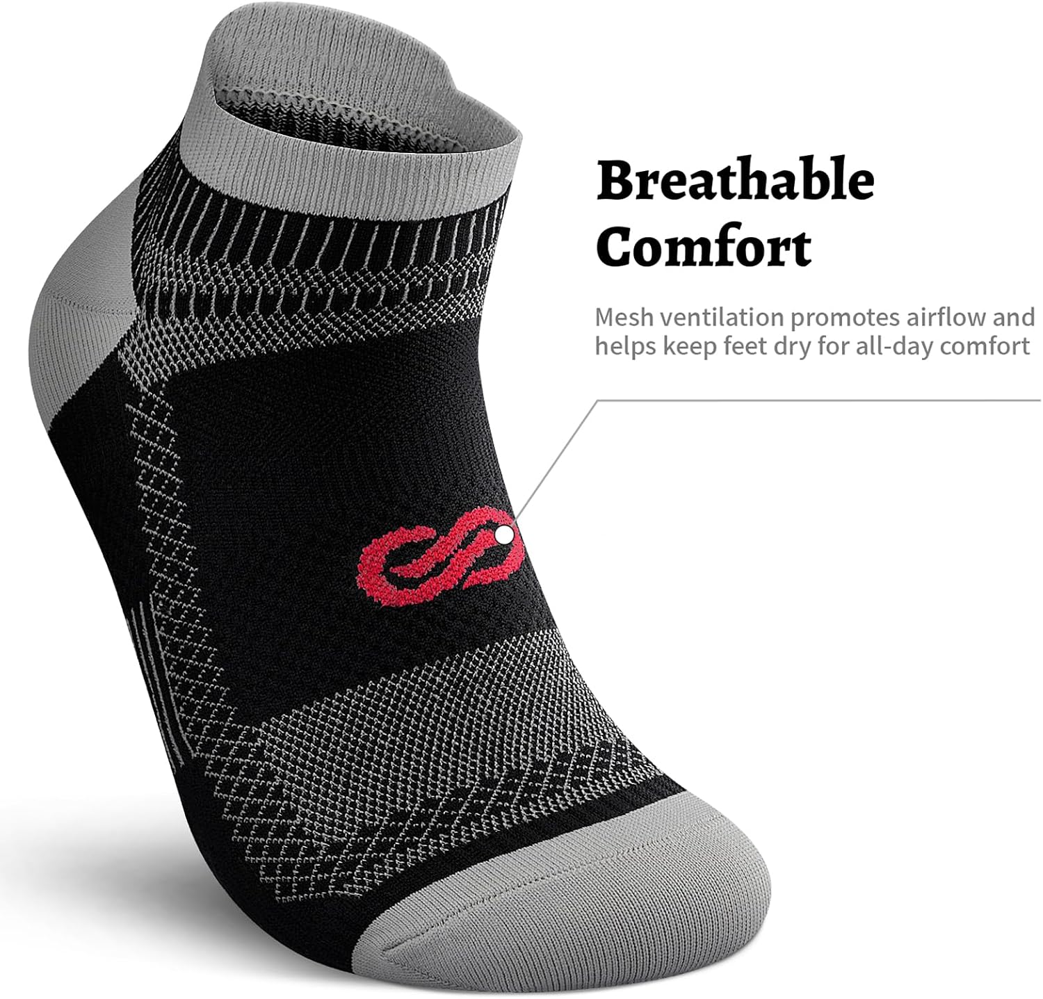Compression Socks for Men Women Ankle Running Socks for Plantar Fasciitis | Low Cut Athletic Ankle Socks with Ankle & Arch Support for Running, Cycling, Golf, Work, Plantar Fasciitis Relief - Image 6