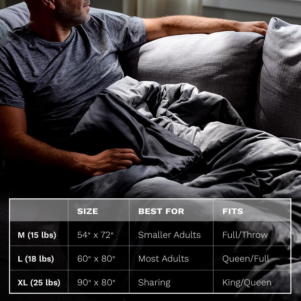 King Size Weighted Blanket | Includes Cool & Cozy Cover | 25 lbs | 90"x80" | Grey | The Best Weighted Blanket - Image 4