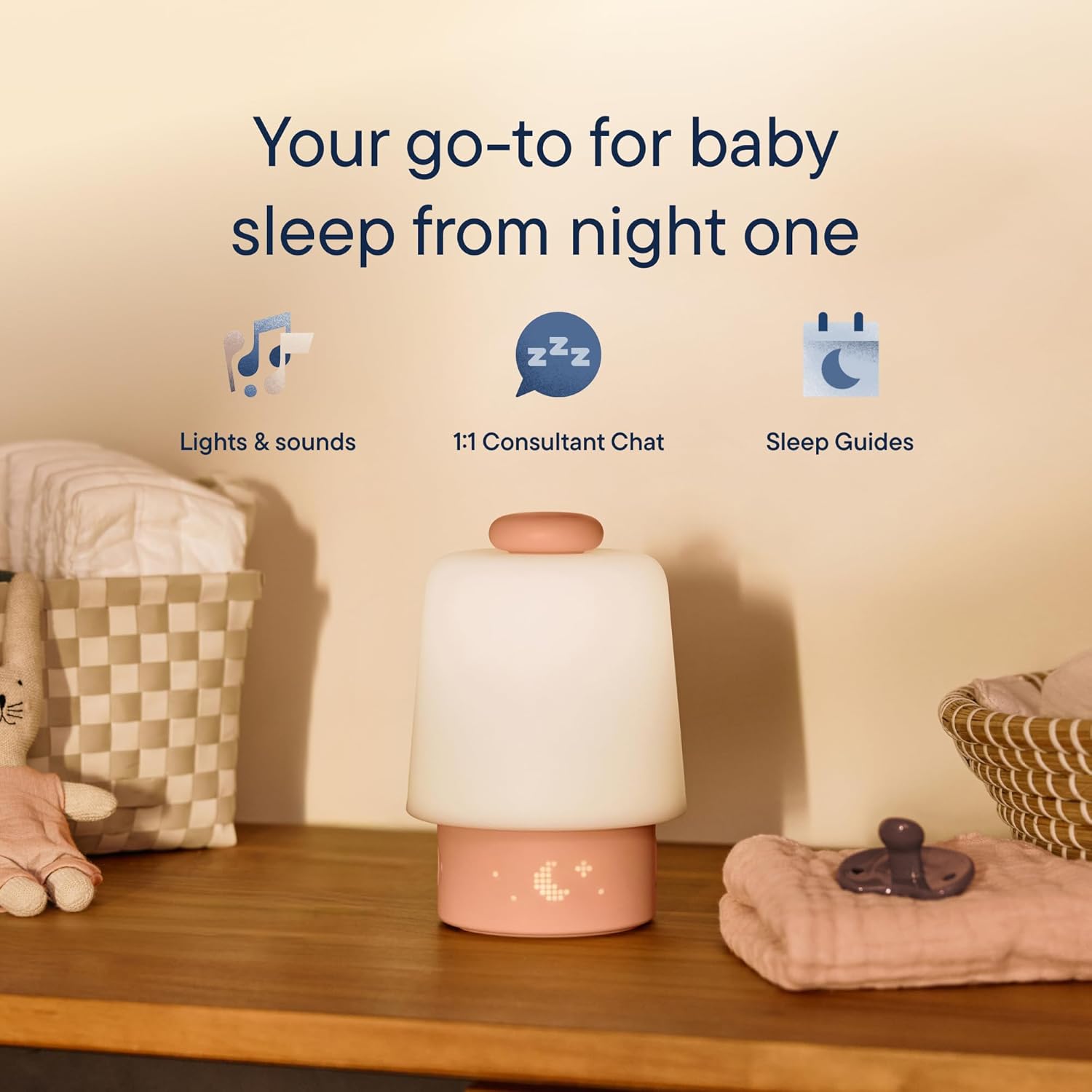 Hatch Baby Sound Machine & Night Light Routine Builder (Peach) | White noise machine, night light, toddler & kid time-to-rise alarm clock, registry essential with 3 months of sleep support - Image 2