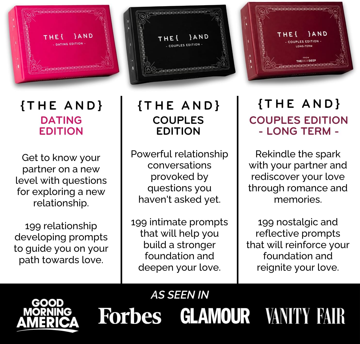 {THE AND} Dating Edition - 199 Thoughtful Conversation Cards for Dating Couples - Questions to Get to Know Your New Person & Create Connections - Fun Date Night Card Game for Adults by The Skin Deep - Image 9