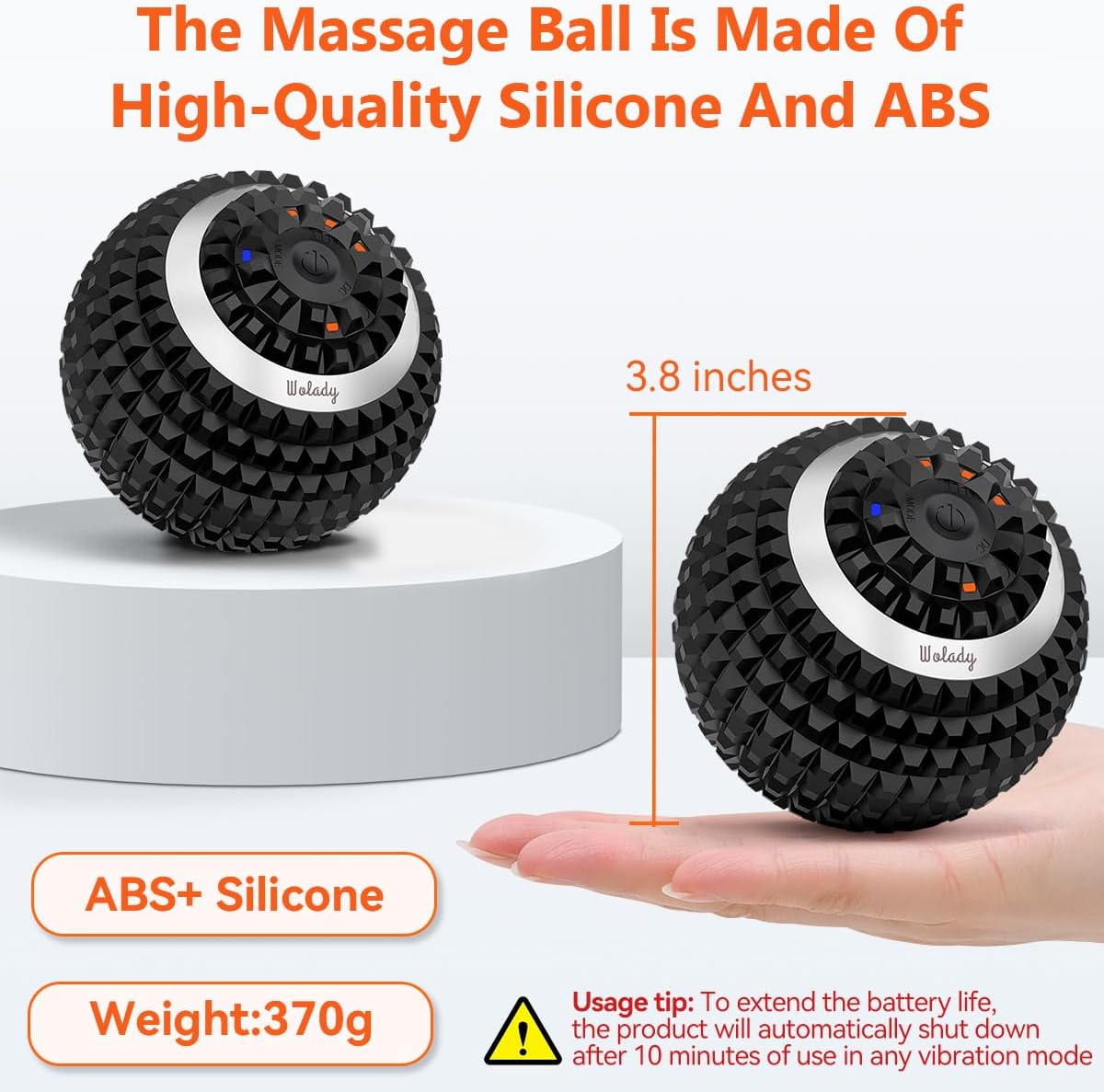 Vibrating Massage Ball 4-Speed High-Intensity Fitness Yoga Massage Roller, Relieving Muscle Tension Pain & Pressure Massaging Balls (Black) - Image 4